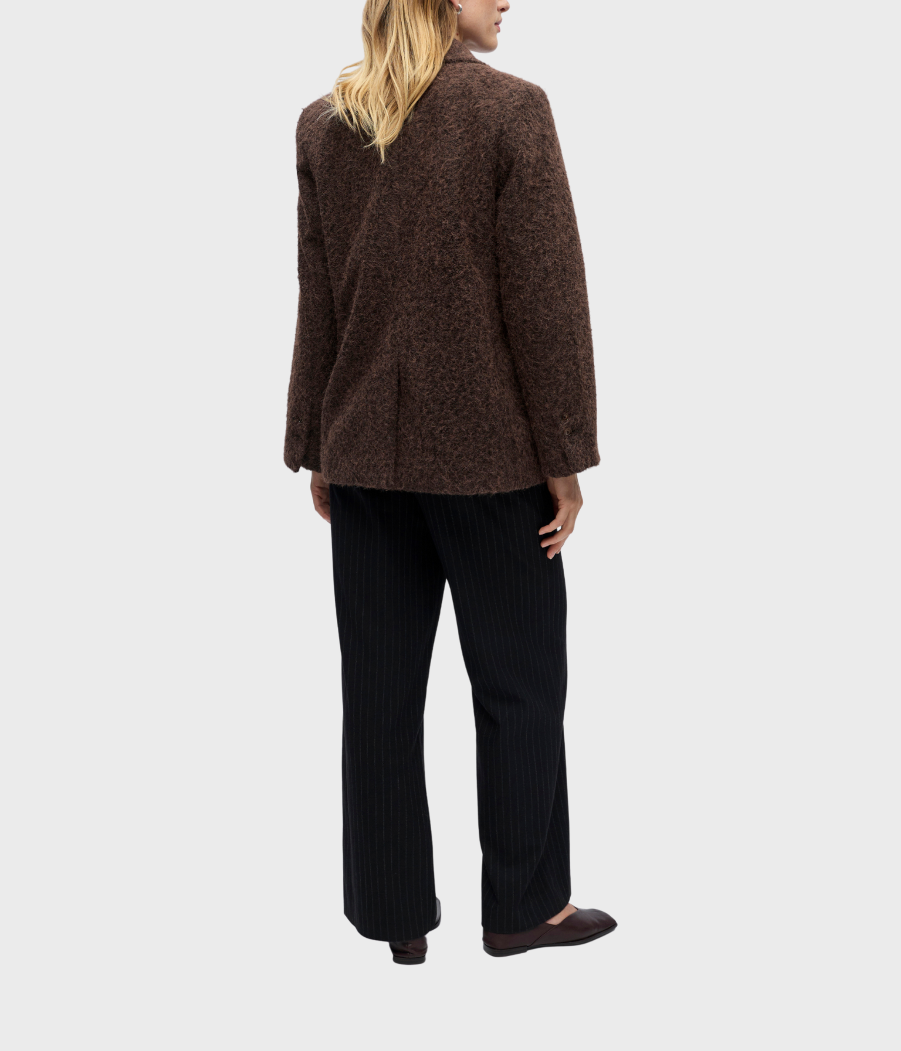 OBJCELINA L/S LO JACKET 140 (Seal Brown Detail:Black melange)