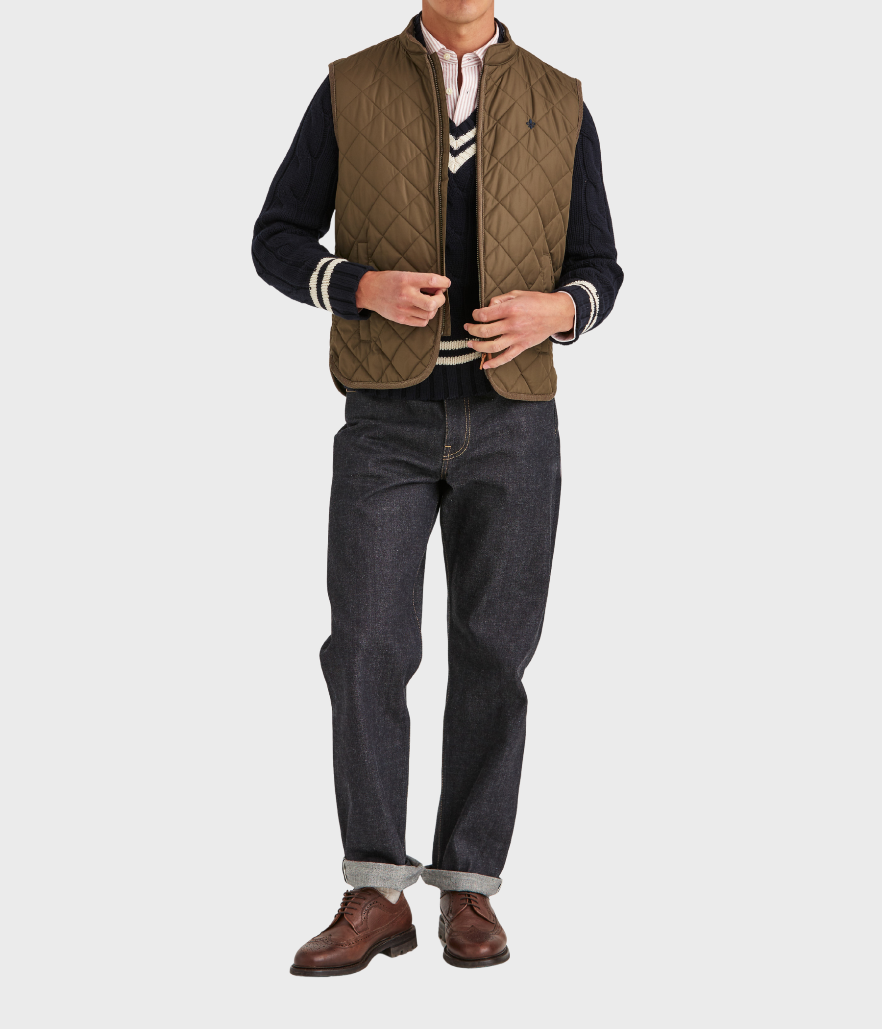 Teddy Quilted Vest. (75 Olive)