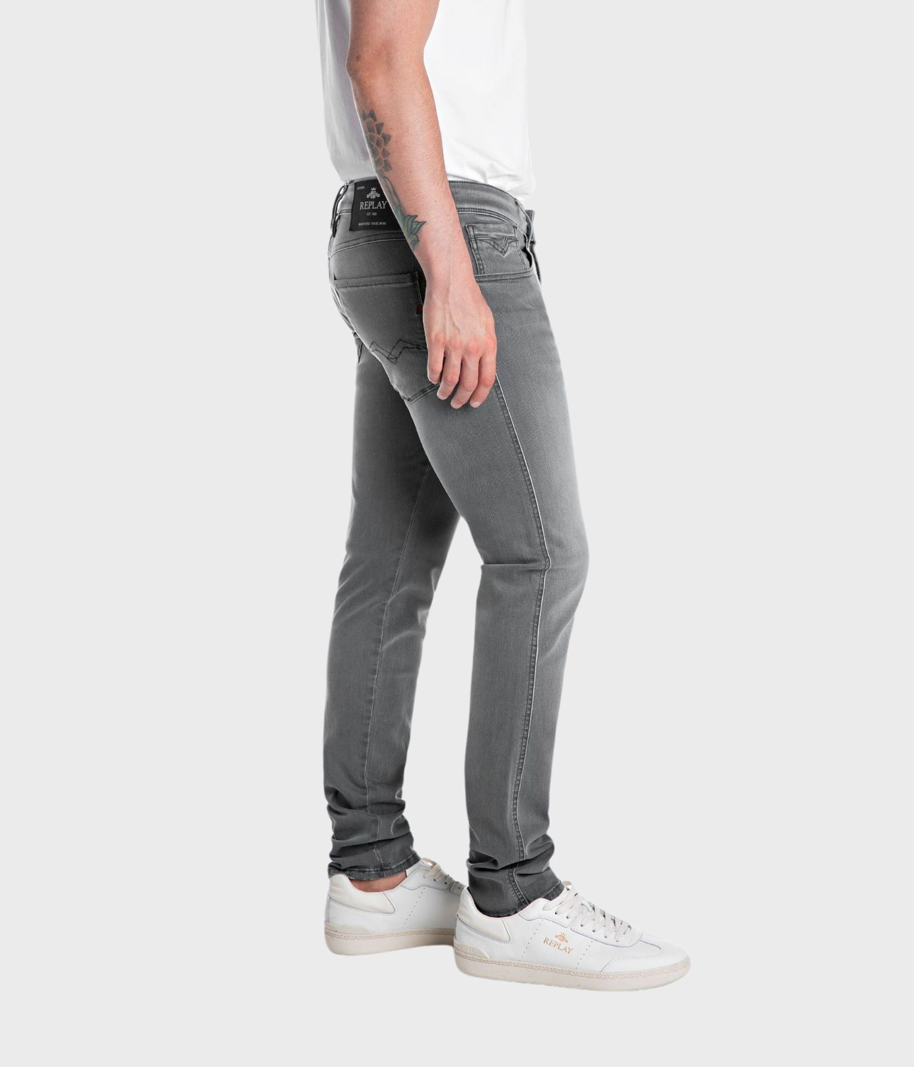 Trousers ANBASS C-Stretch (096 MEDIUM GREY Medium wash tone)