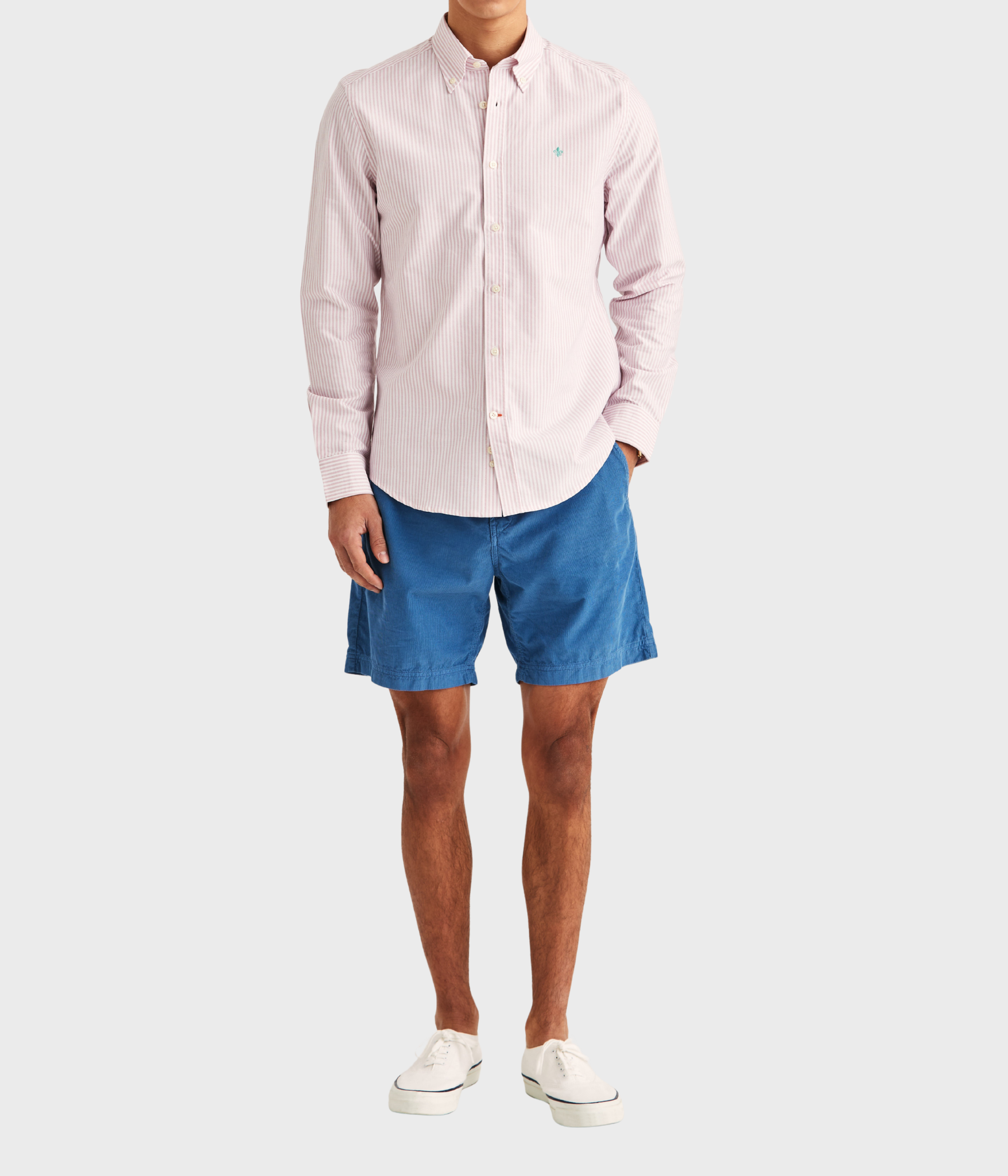 Douglas Oxford Stripe Shirt-Slim Fit (32 pink)