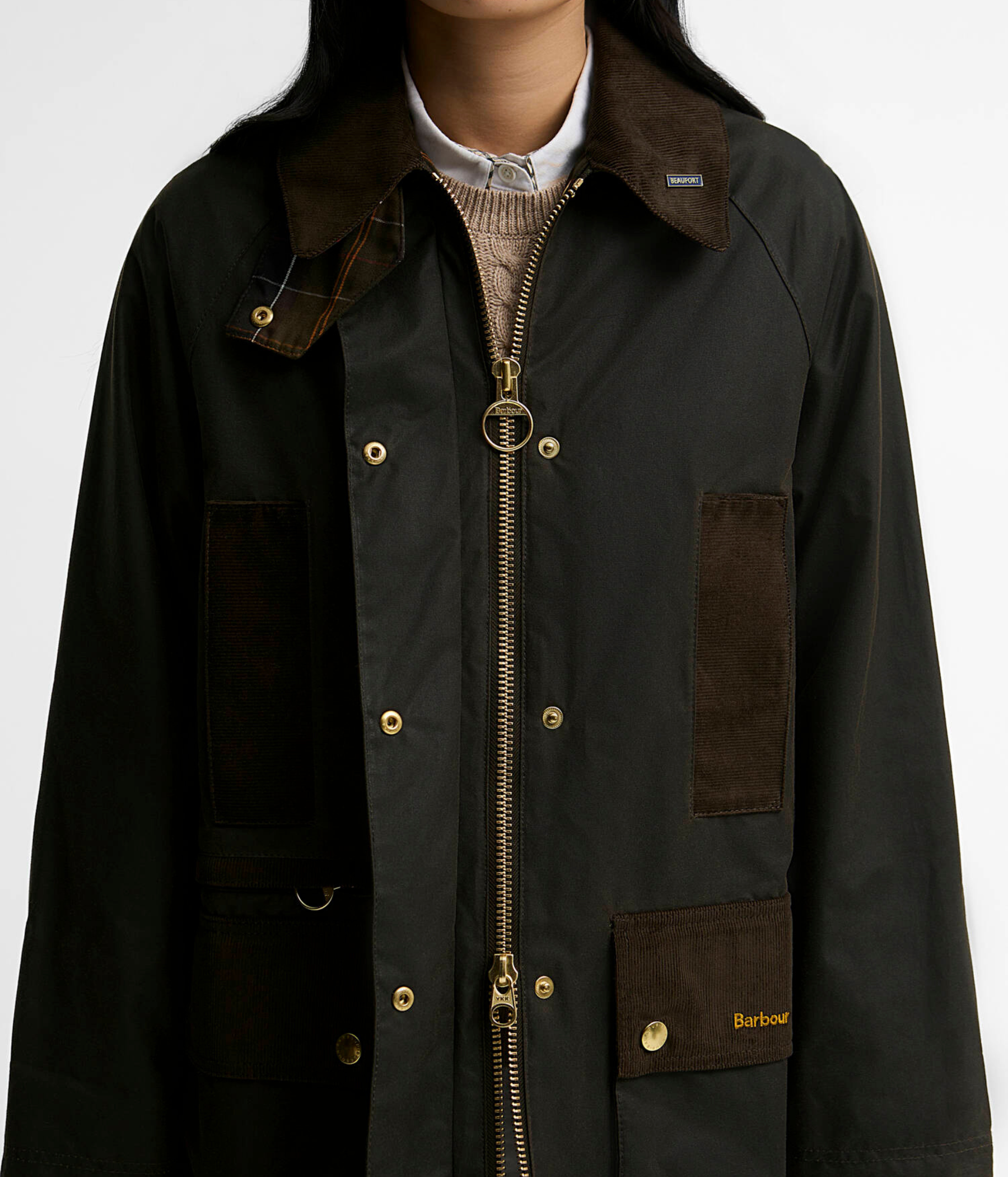 Barbour Icons Modern Beaufort Wax Jacket (OL71 Olive/Classic)