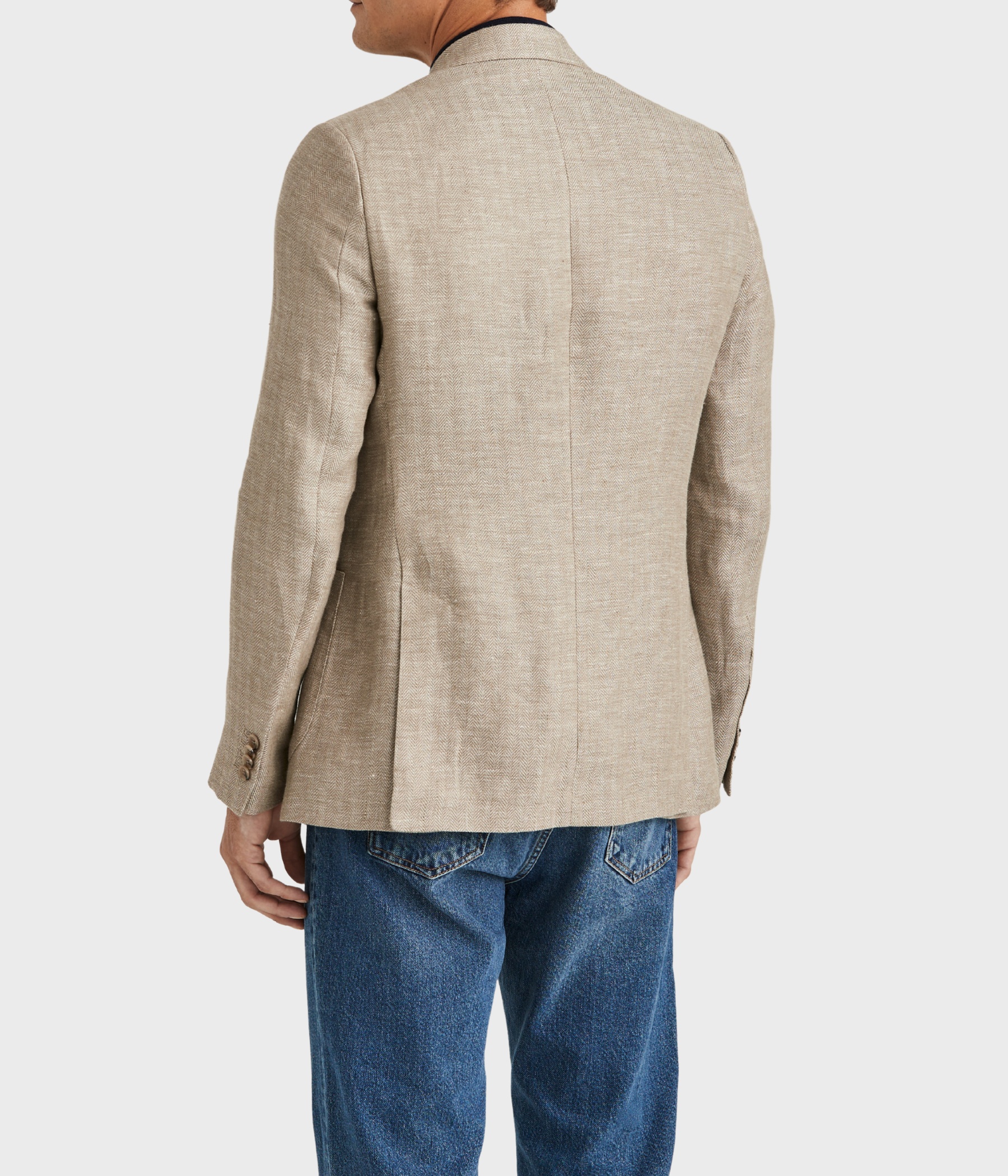 Linen Herringbone Jacket (05 Khaki)