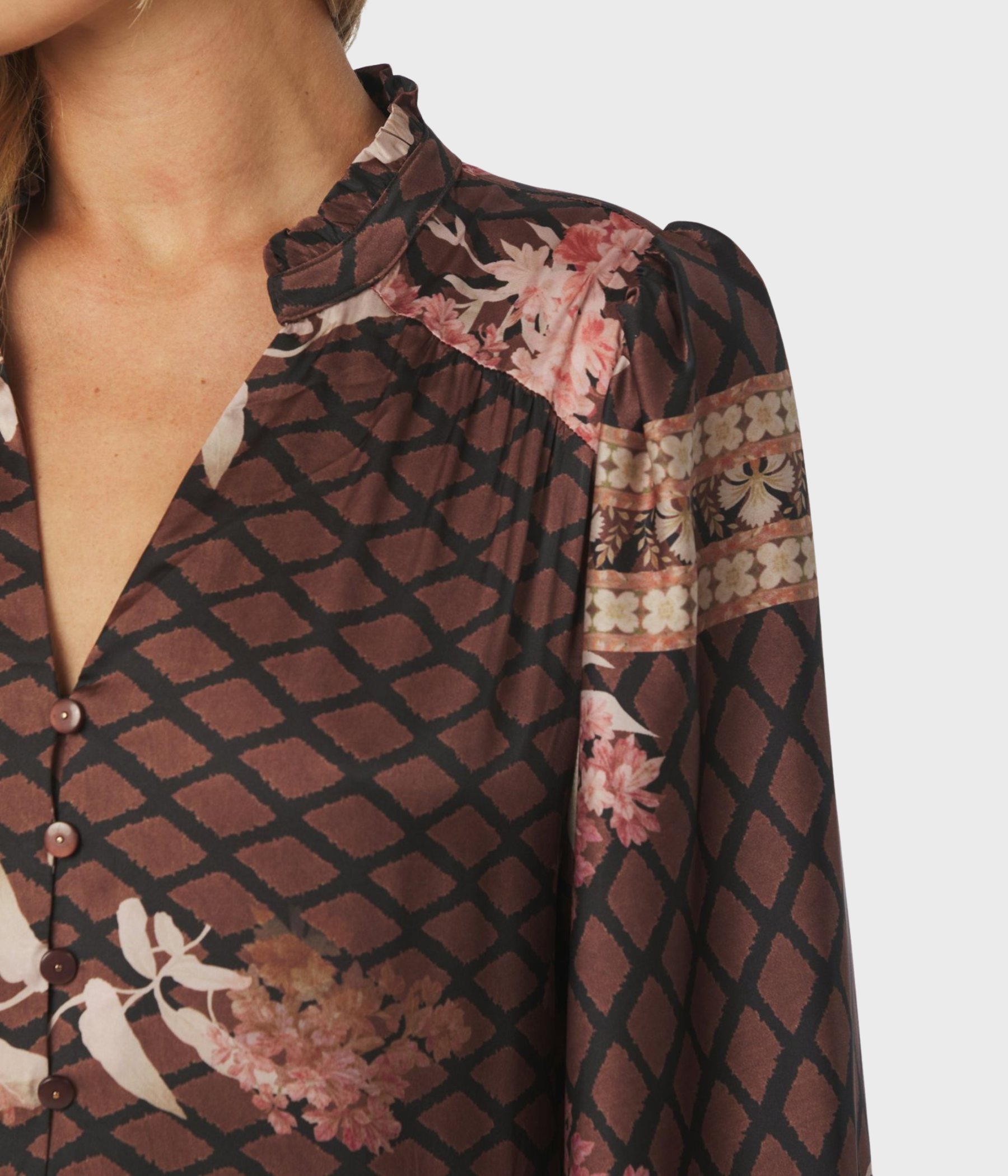 Nova Botanical Border Dress (Black)