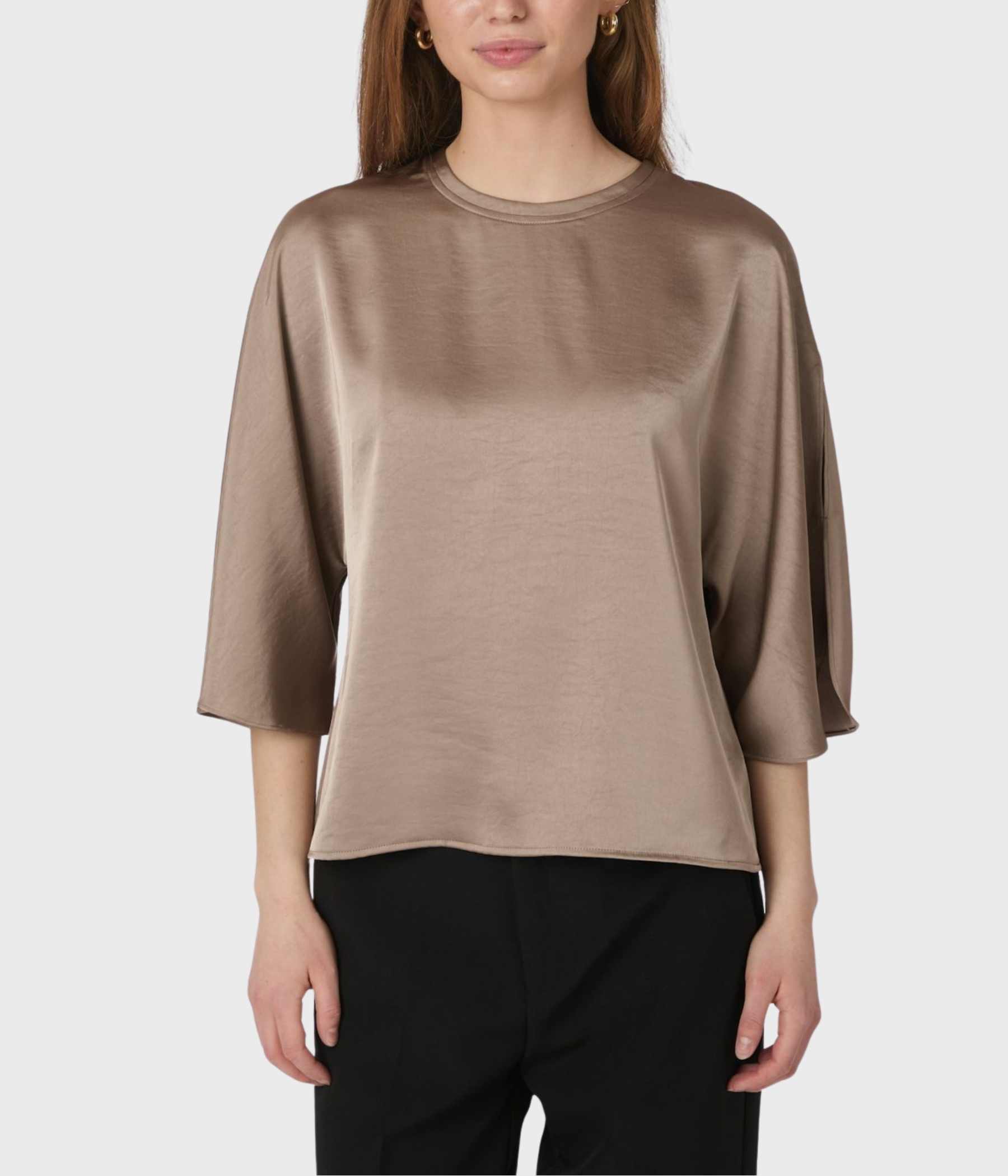 Liora Heavy Sateen Blouse (811 Dark Taupe)