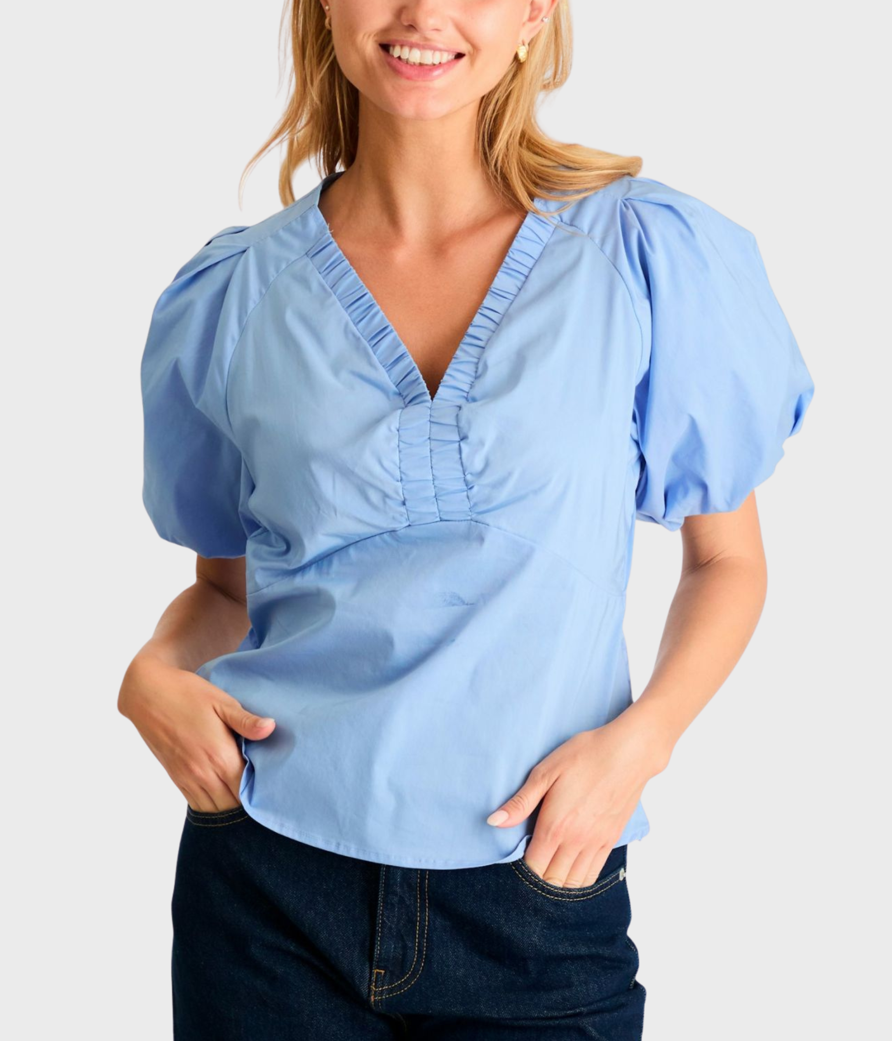 Irina Poplin Blouse. (554 SKY Blue) - D.O. Design Only