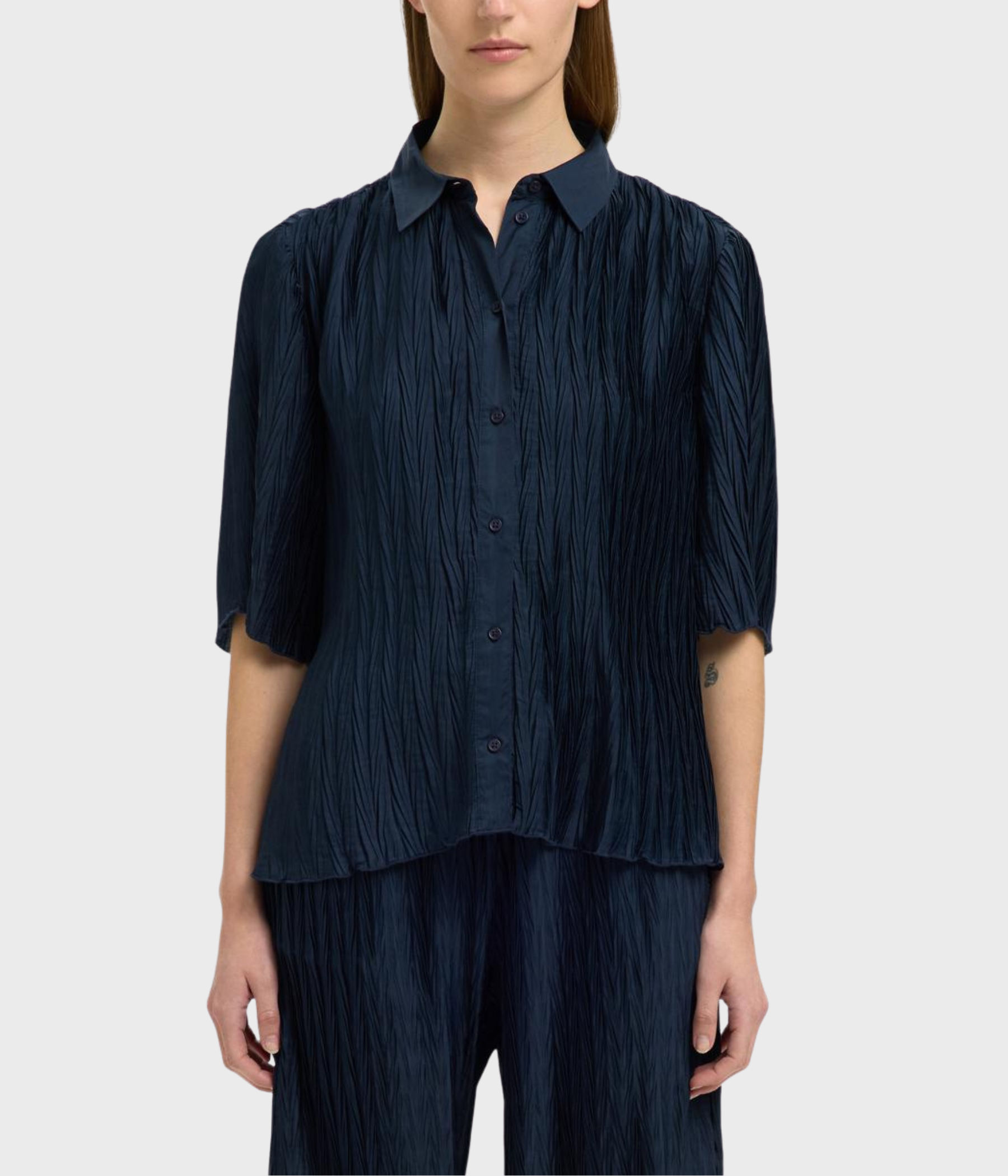 SLFELMA RELAXED 2/4 SHIRT B (Dark Sapphire)