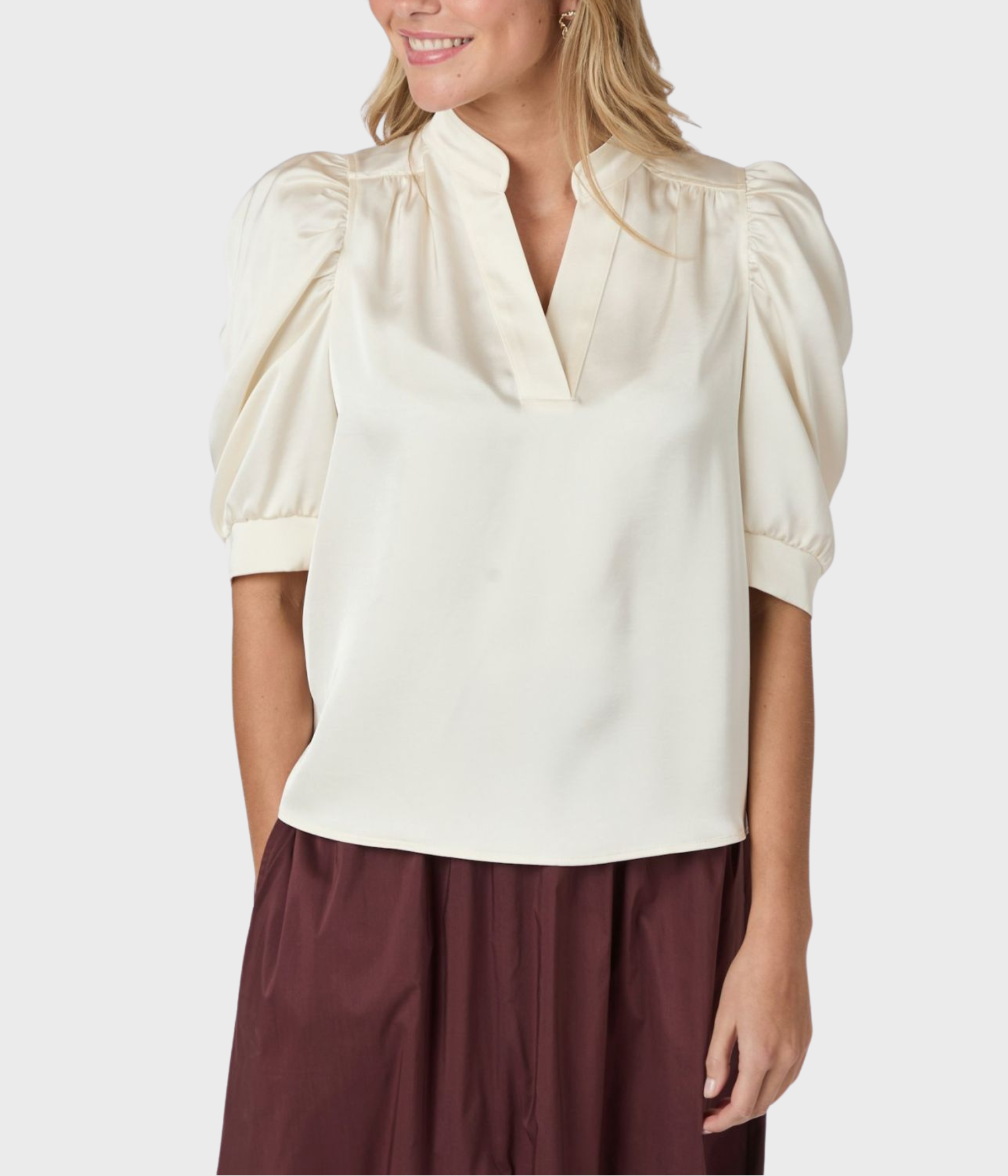 Roella Heavy Sateen Blouse (621 Pearl)