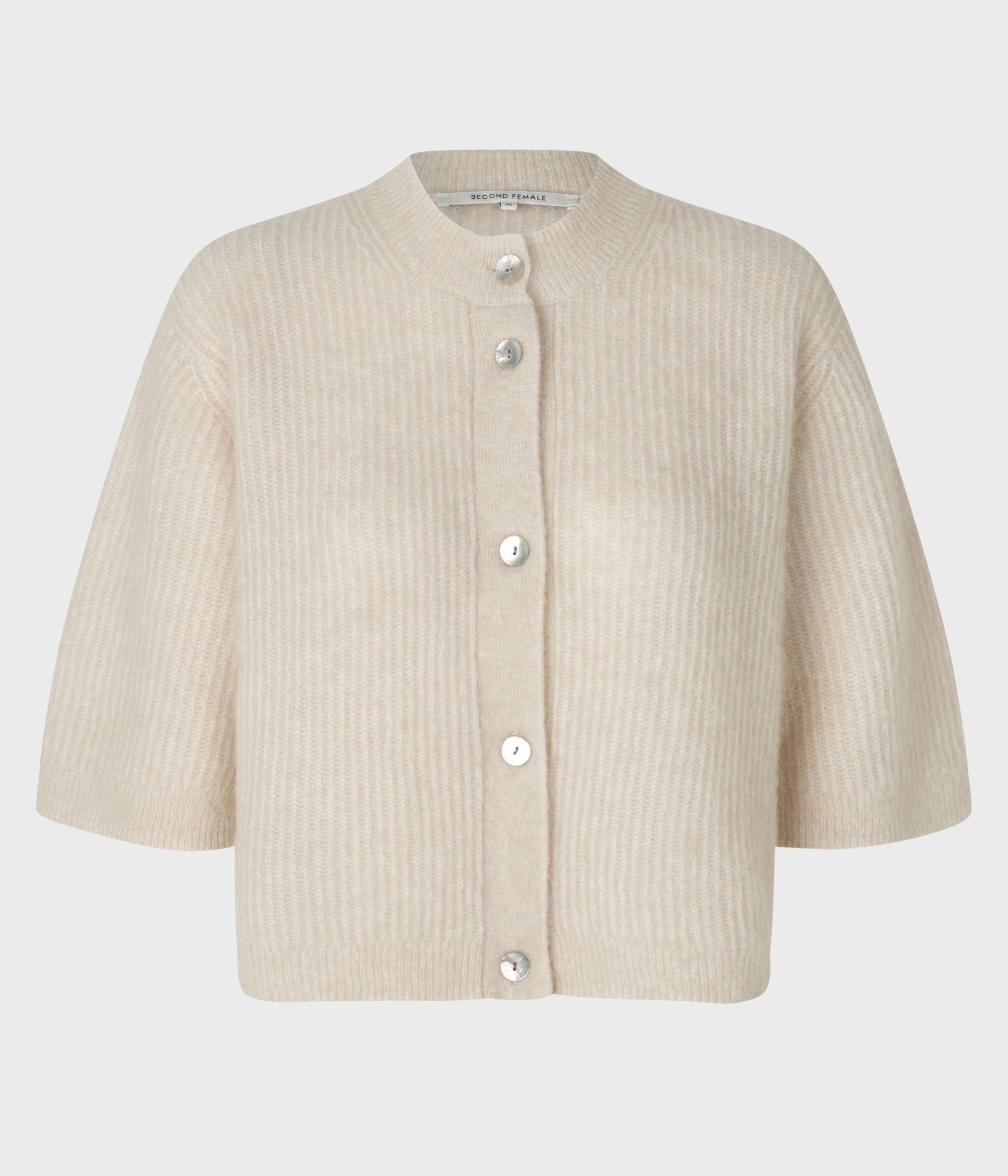 Andrea Knit Rib Cardigan (1043 Pumice Stone)
