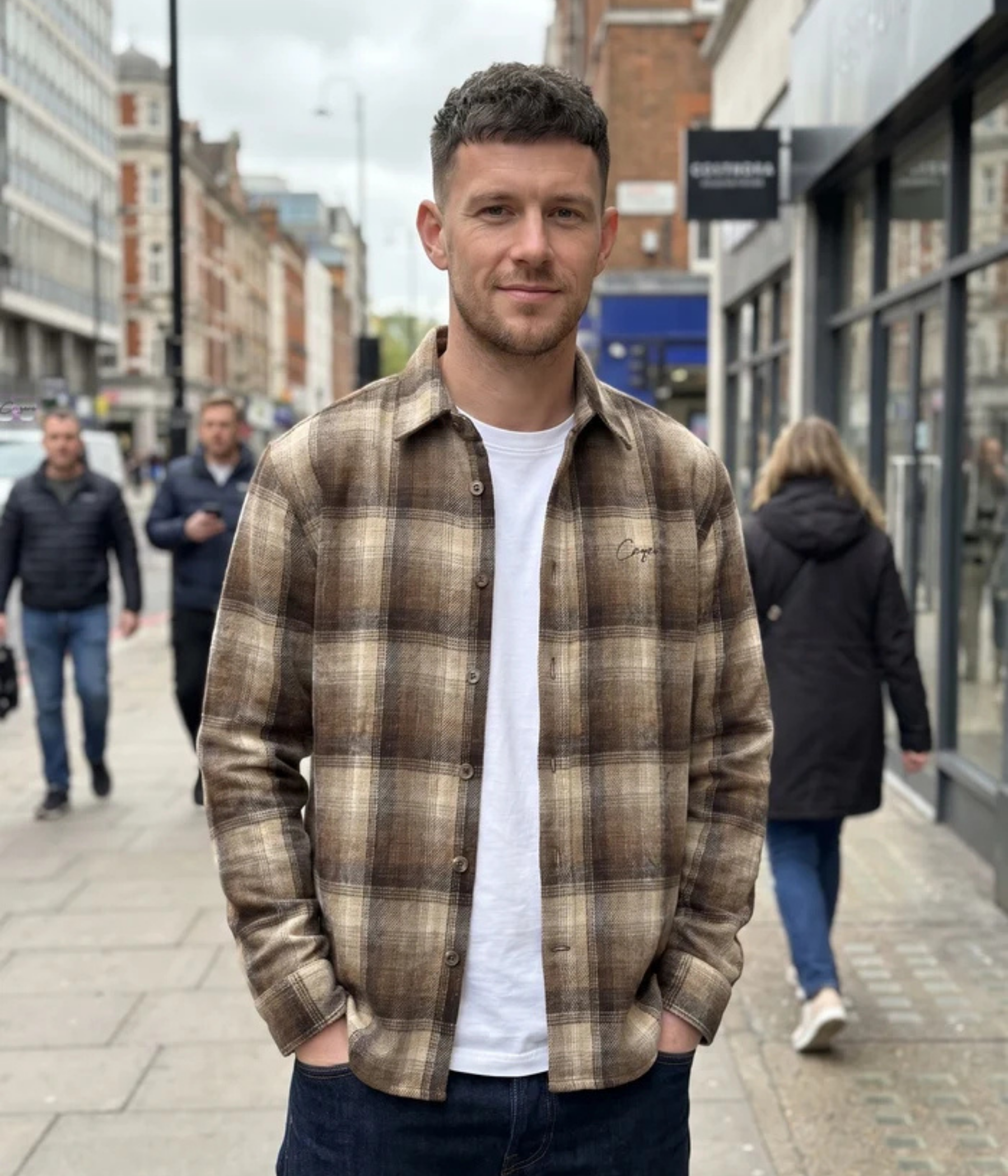 Leon Checked Shirt (165 Brown checked)