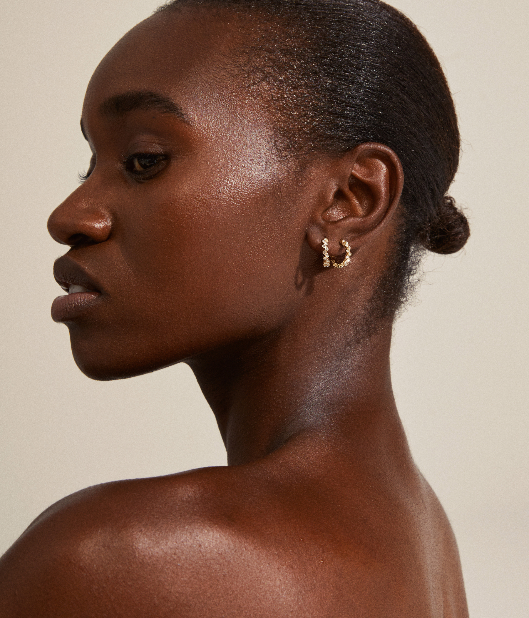 ESTER Crystal Hoop Earrings Gold-Plated (gold-plated)