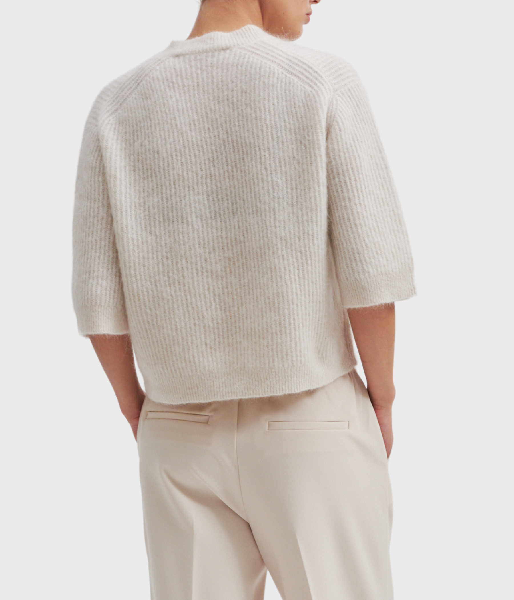 Andrea Knit Rib Cardigan (1043 Pumice Stone)