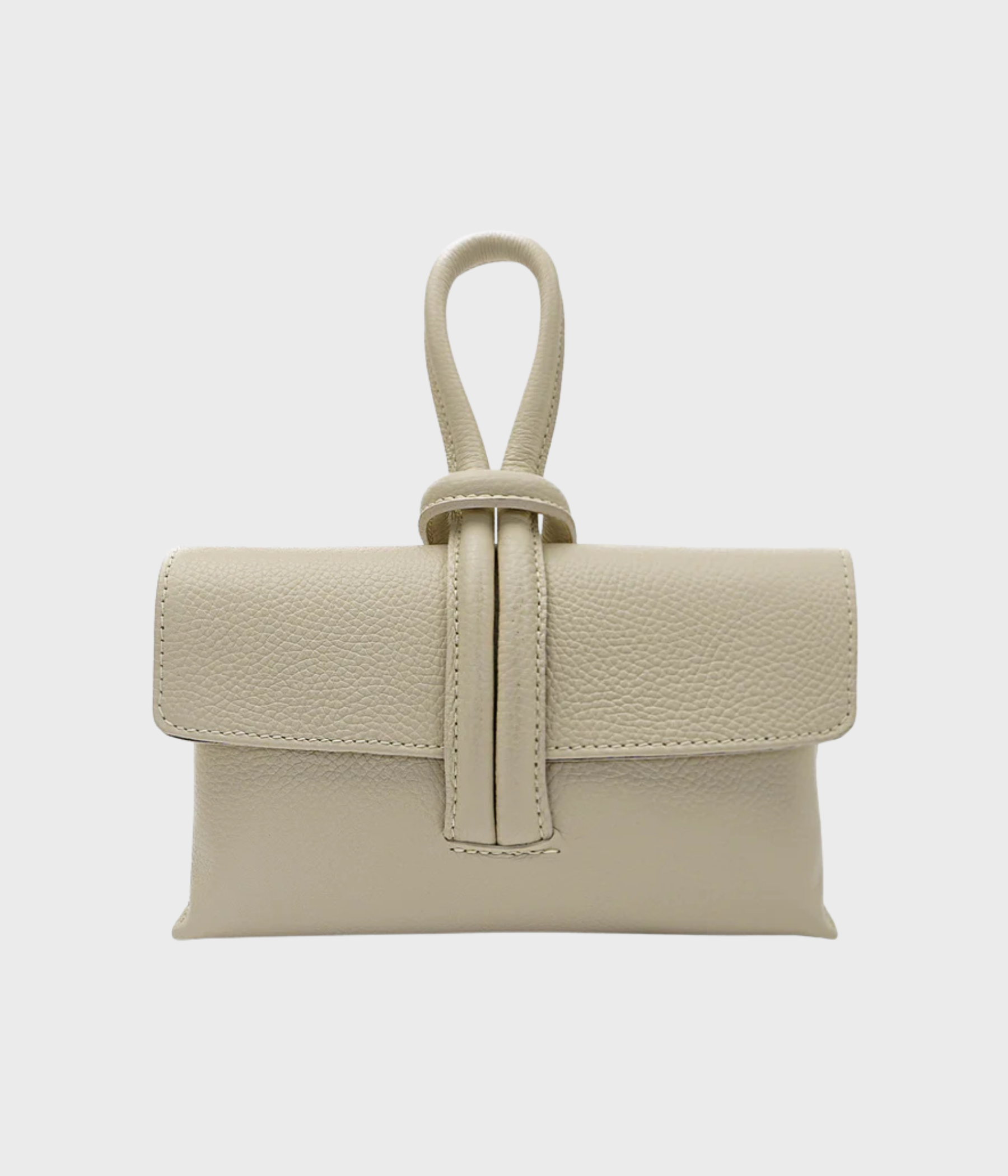 En beige miniväska