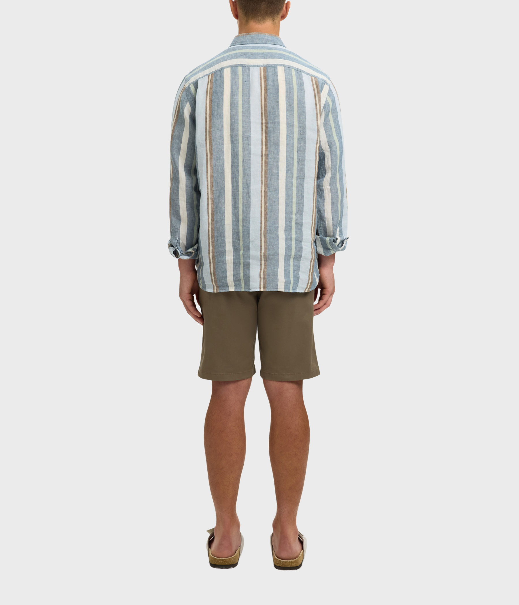 SLHREGKYLIAN LINEN LS SHIRT (Blue Mirage Stripes:Wide Multi) - D.O. Design Only
