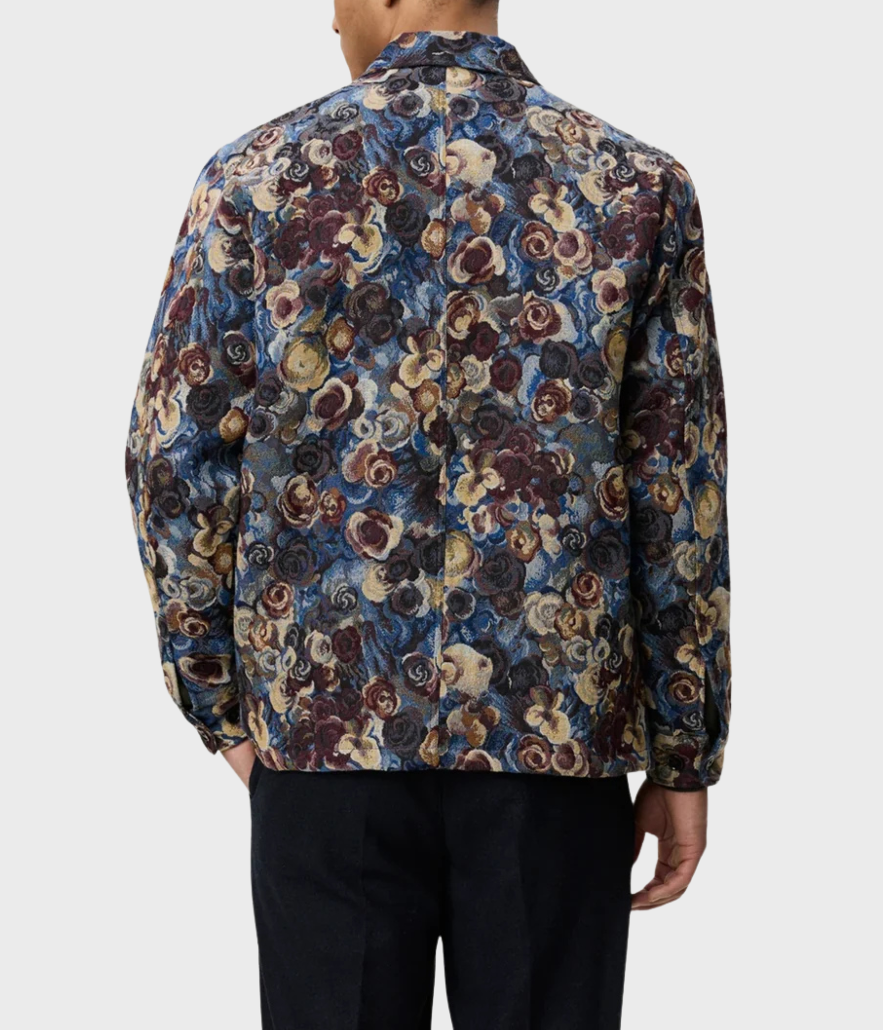 Flower Jacquard Overshirt (967 Blue Multicolor)