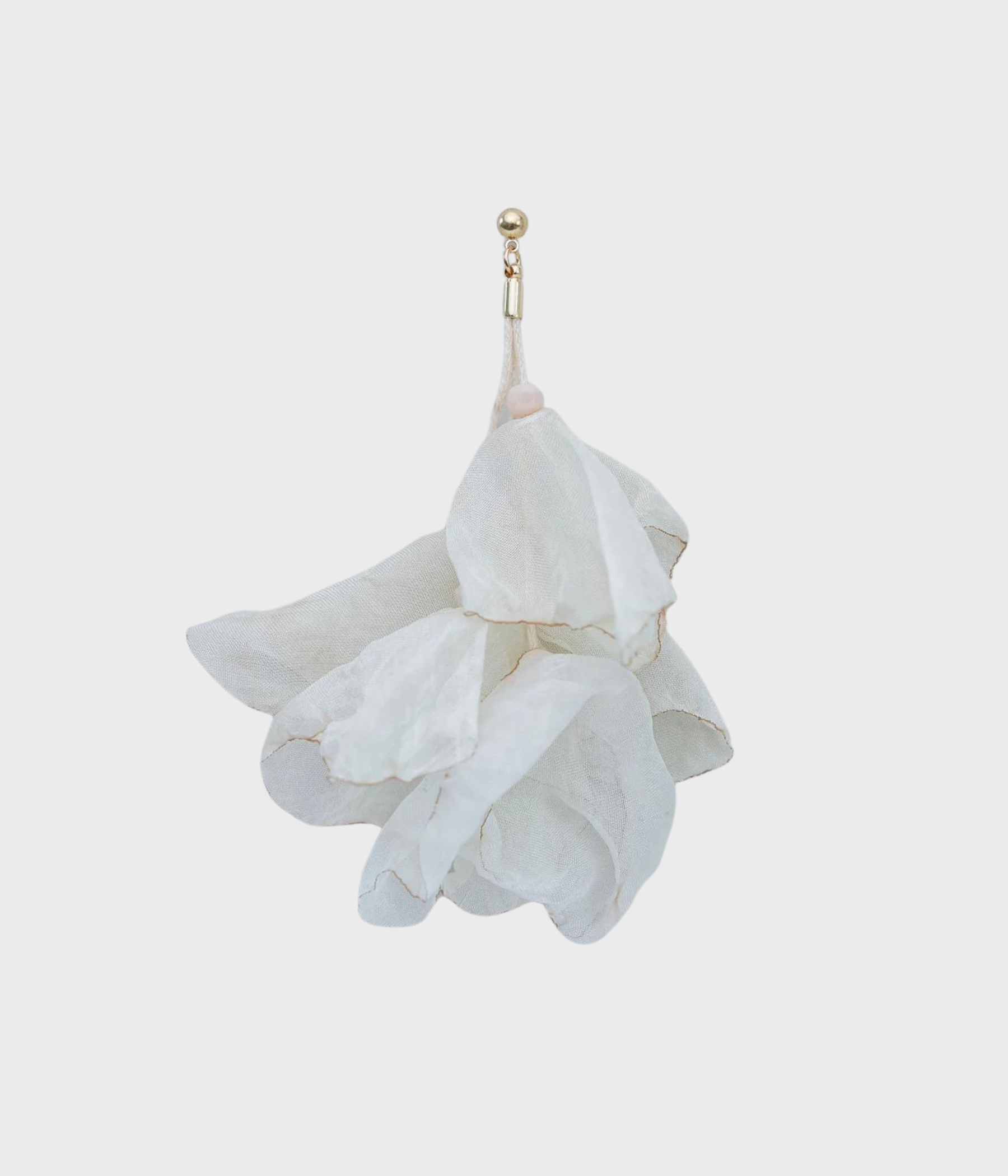 Flowy Earrings Beige W Gold (Beige w gold)