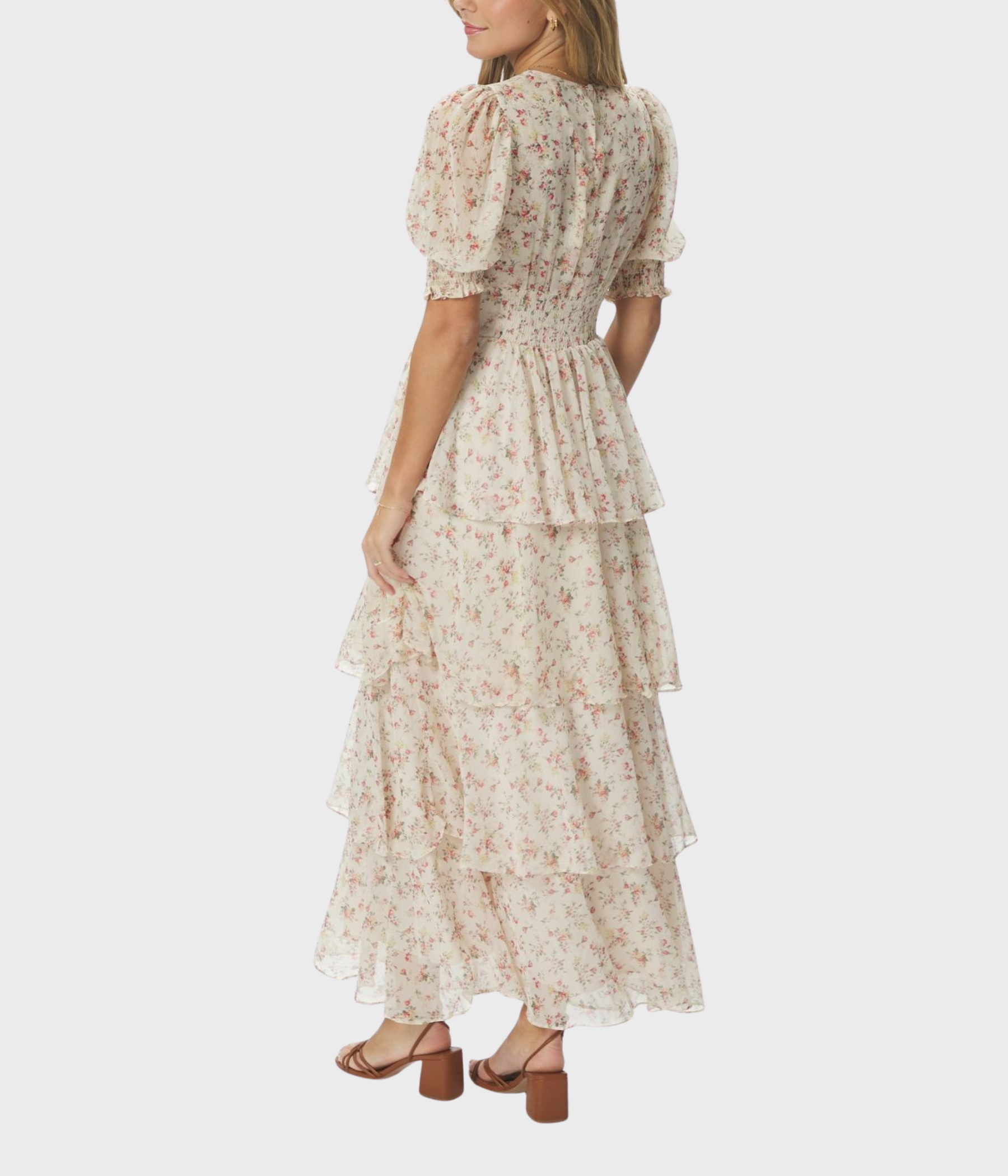 Sable Meadow Printed Dress (122 creme) - D.O. Design Only