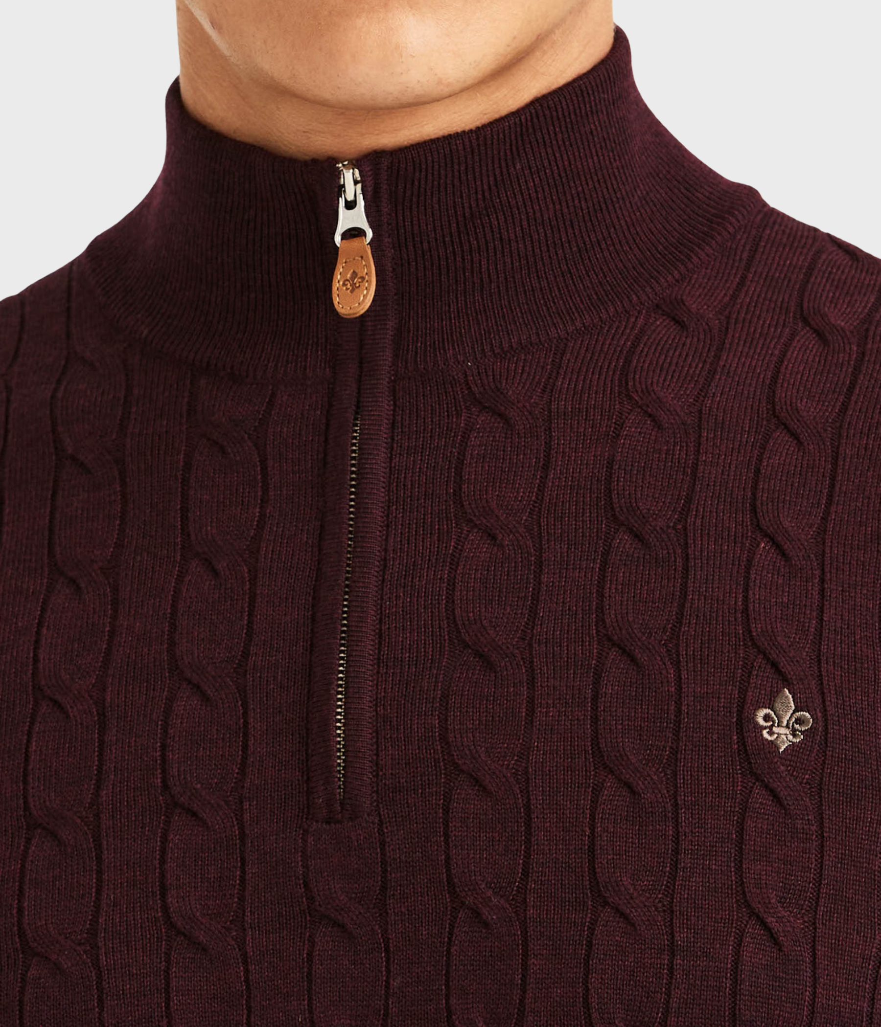 Merino Cable John Zip (48 Wine Red)