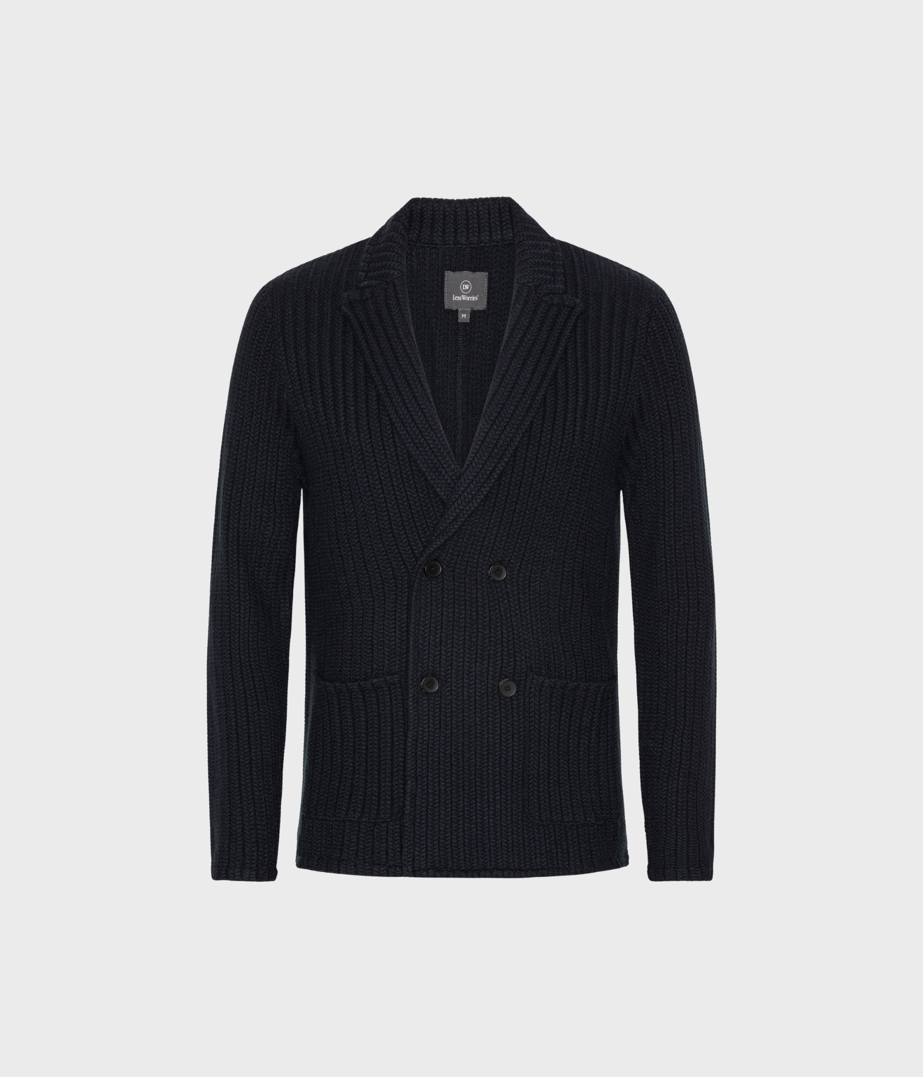 Merino Cable Blazer. (Navy)