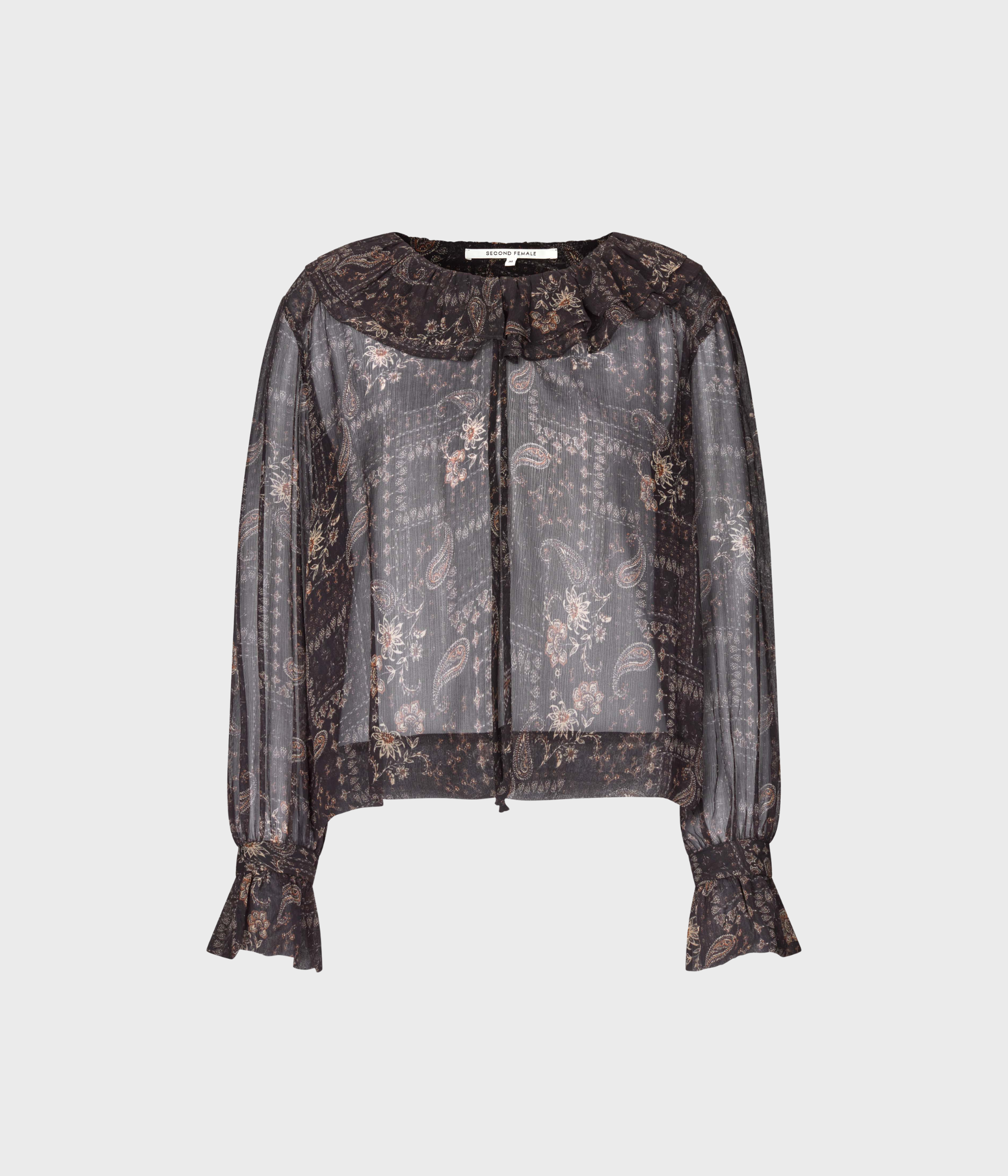 Paislia Frill Blouse (Black)