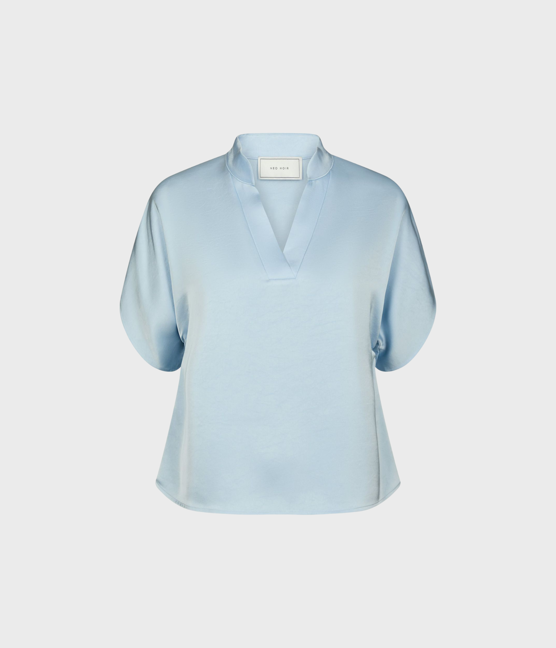 Anelle Heavy Sateen Blouse (145 Light Blue)