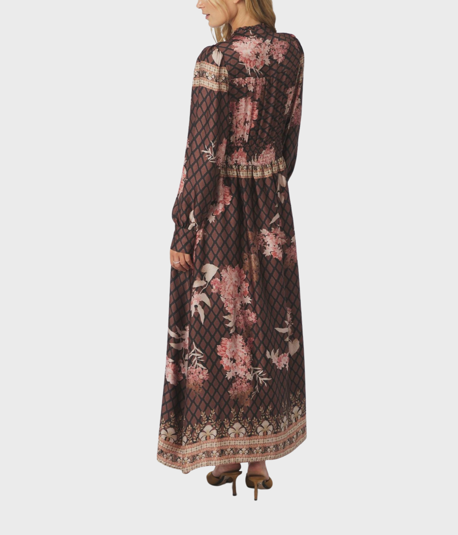 Nova Botanical Border Dress (Black)