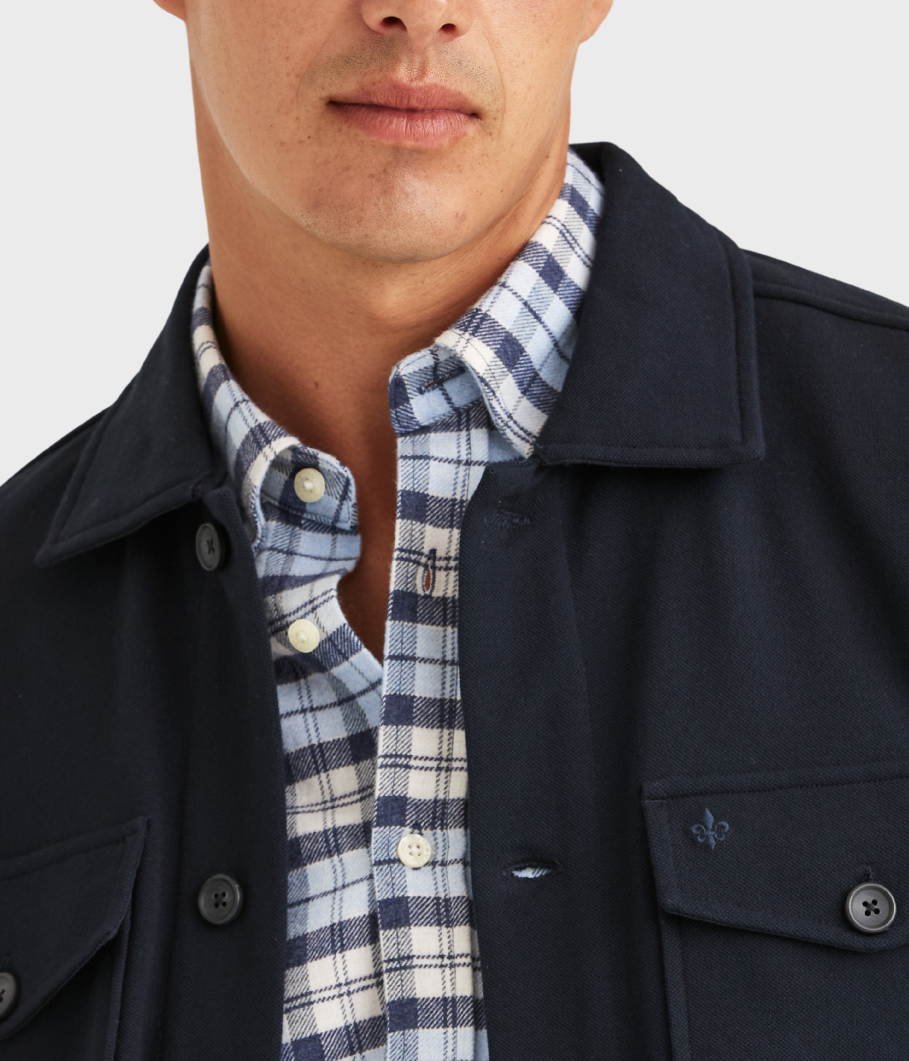 Andrew Jersey Overshirt. (59 Old Blue)