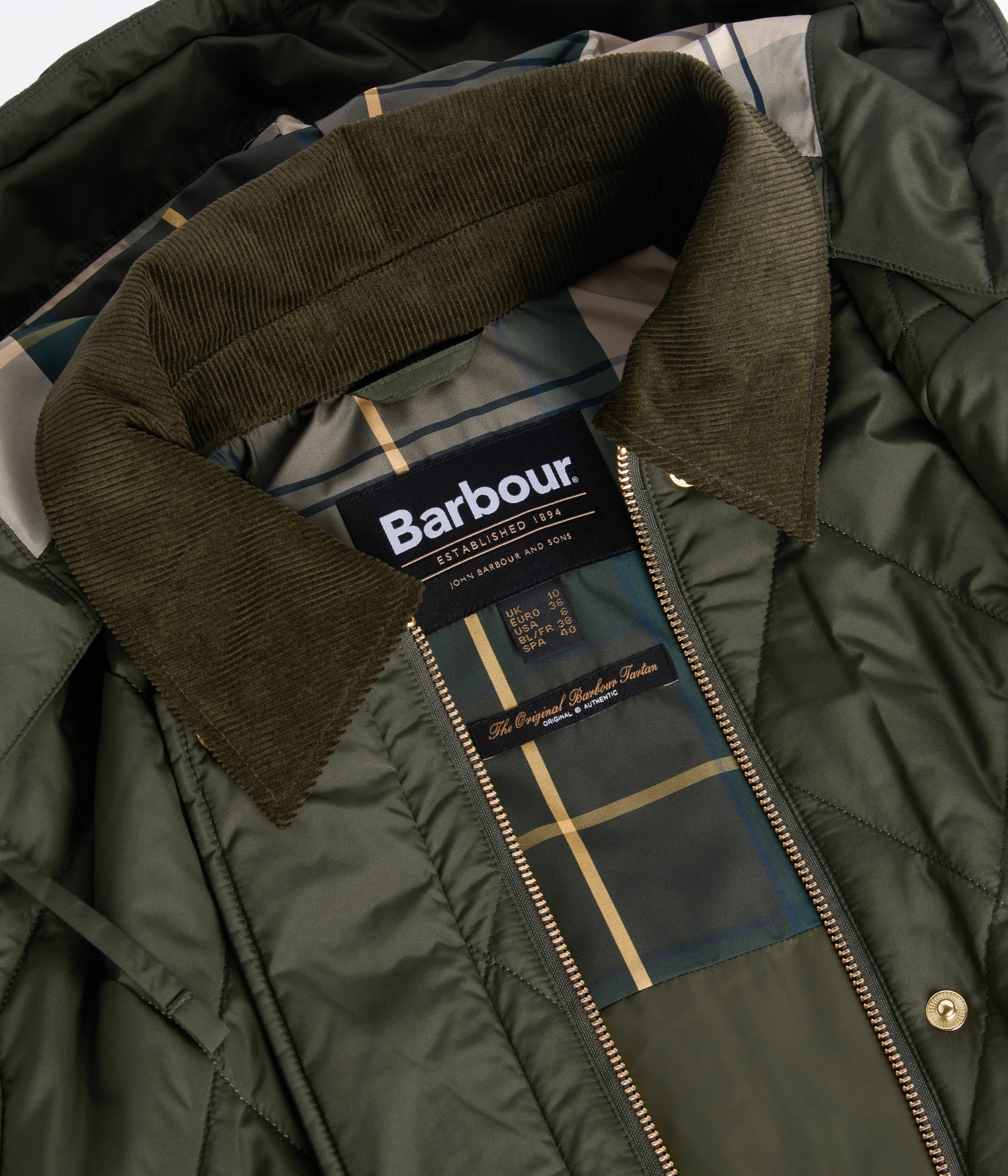 Barbour Meredith Quilted Jacket (OL71 Olive/Ancient Tartan)