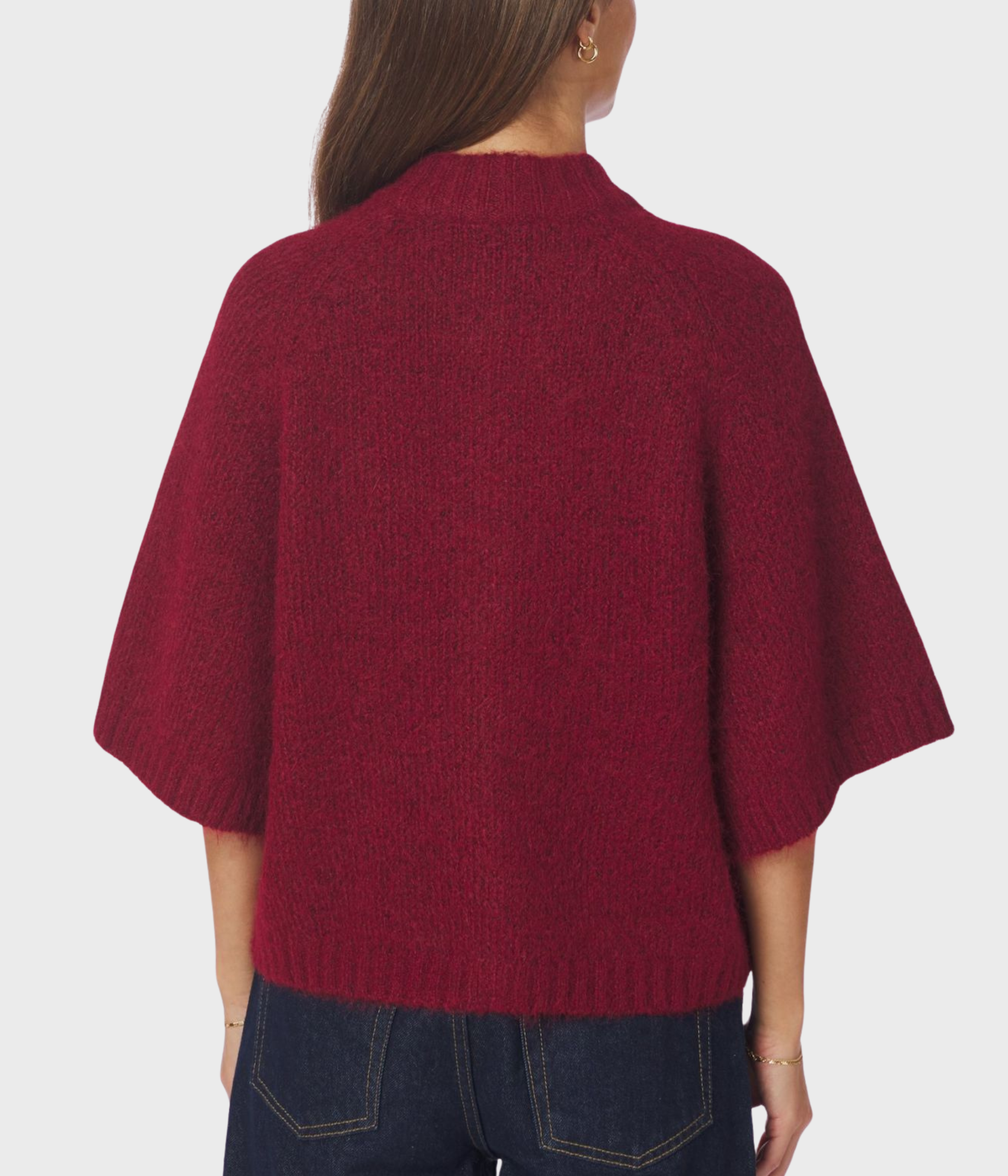 Benuta Fluffy Knit Cardigan. (321 Dark Red)