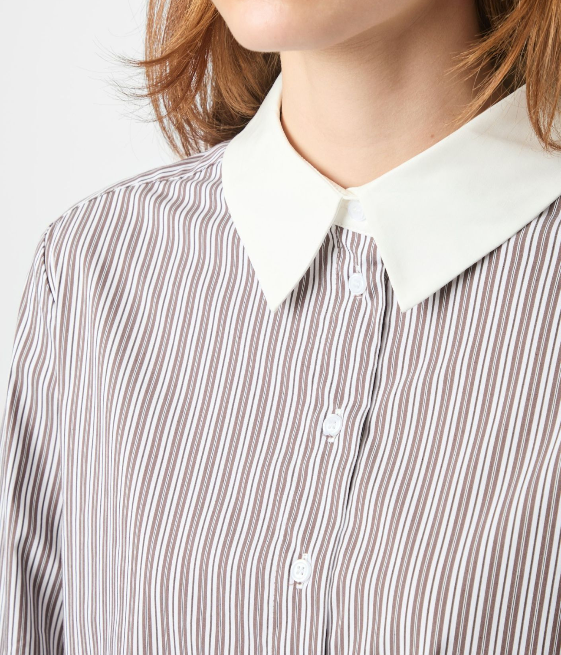 Dranila Stripe Shirt (210 BROWN)