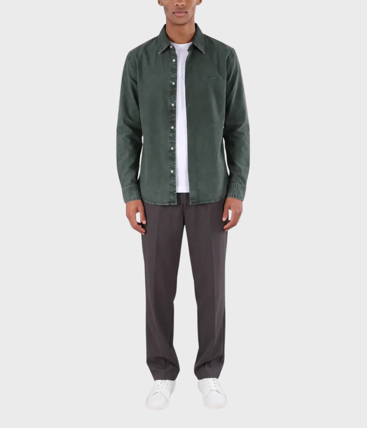 Algot Washed Oxford Shirt (828 Washed green)