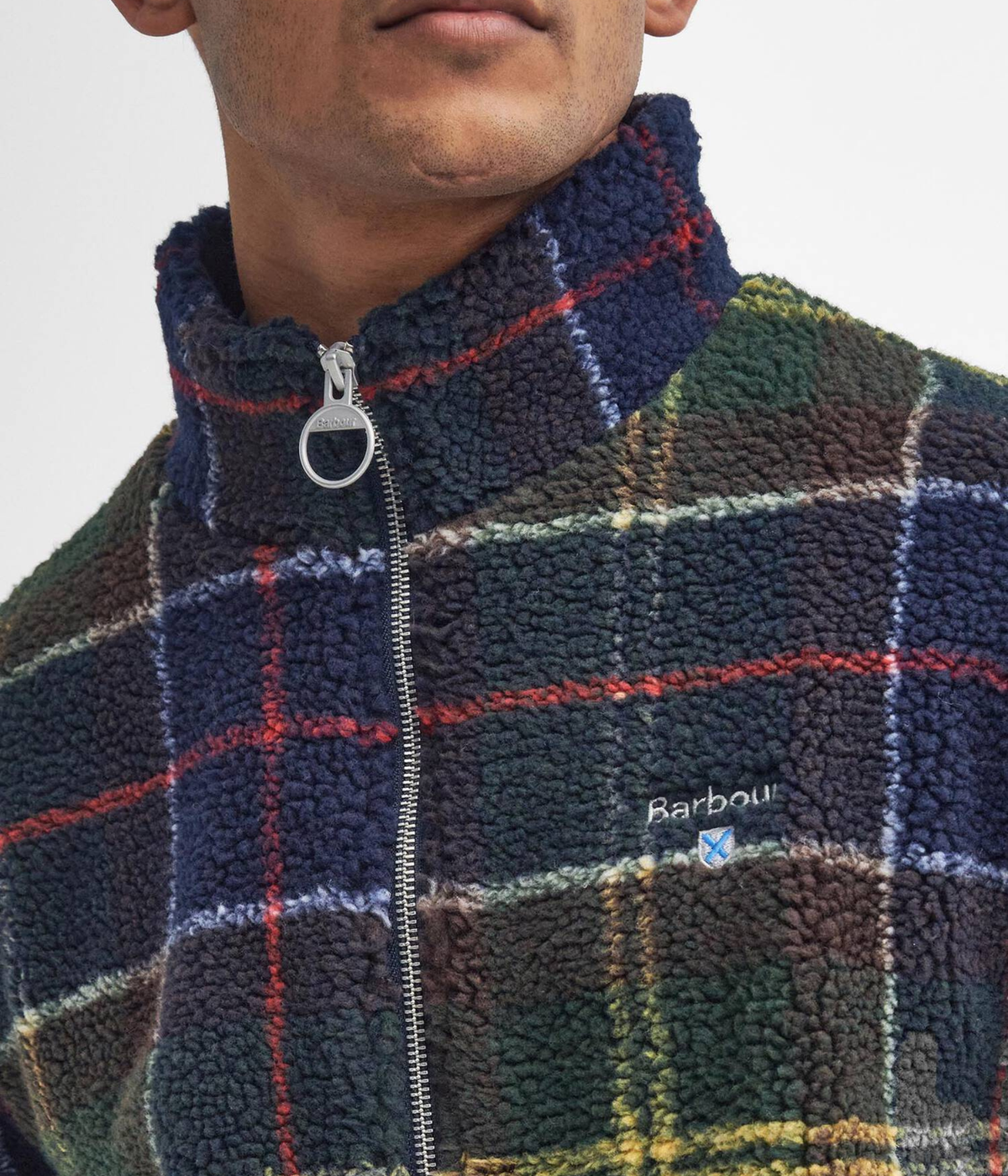 Barbour Tartan Fleece Zip Through Sweatshirt (TN43 Shadow Classic Tartan)