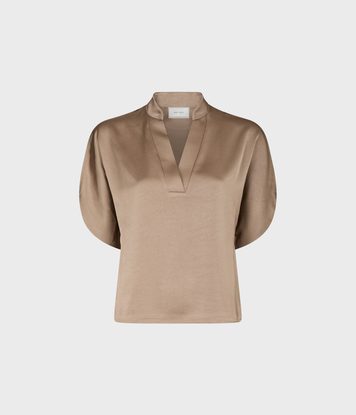 Anelle Heavy Sateen Blouse (811 Dark Taupe)
