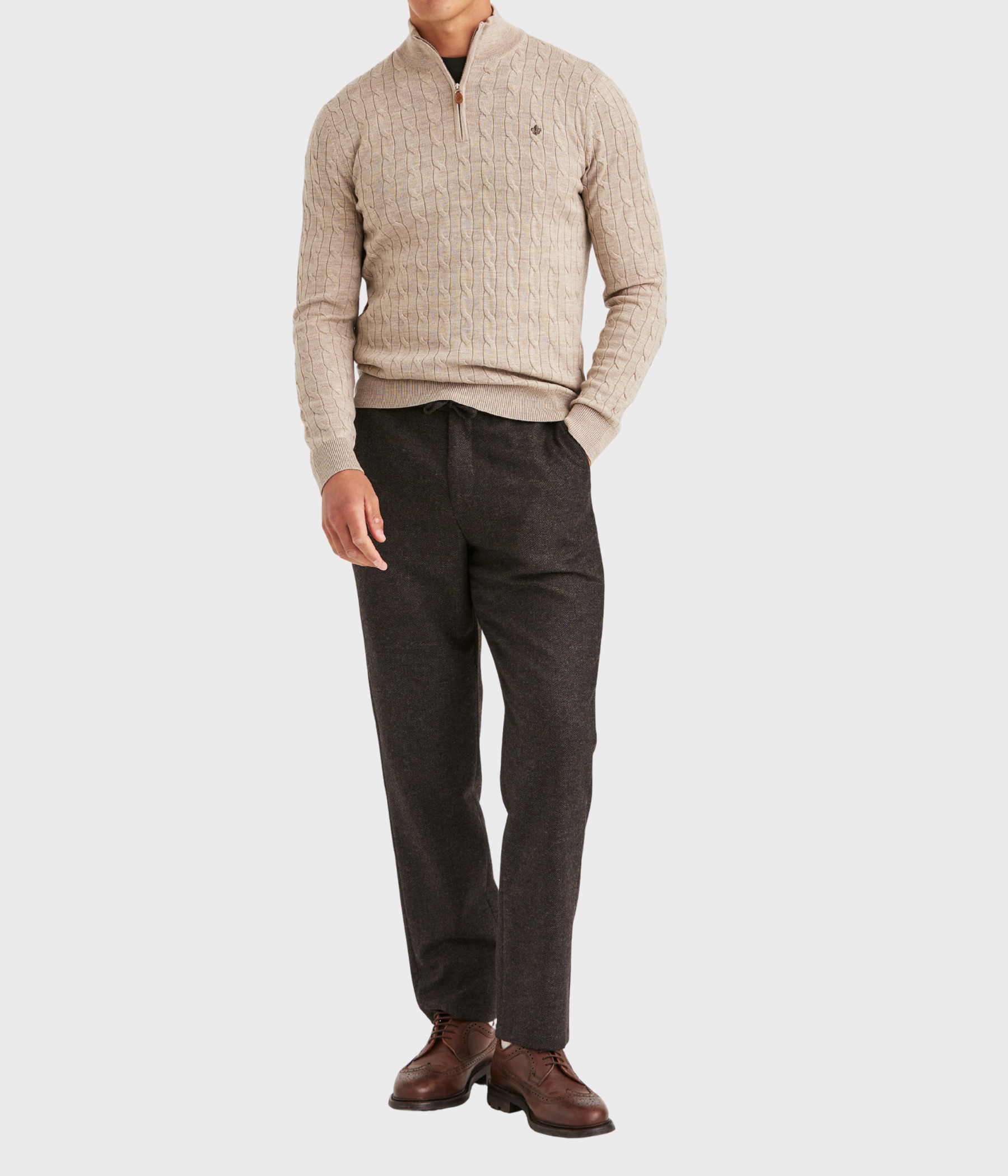 Merino Cable John Zip. (05 Khaki)