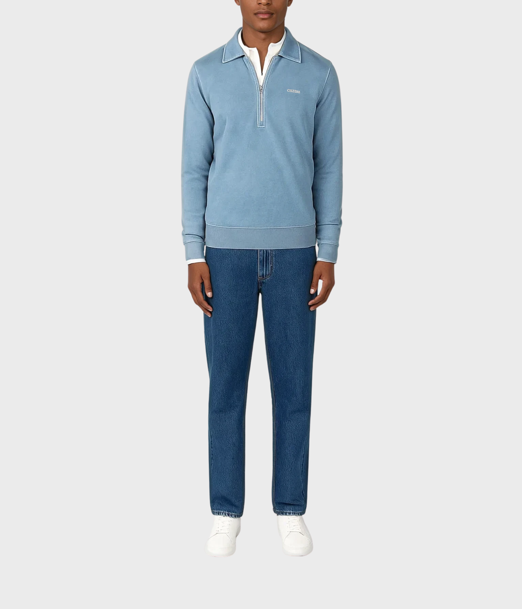 Daryl Half Zip Sweater (006 Copen blue)