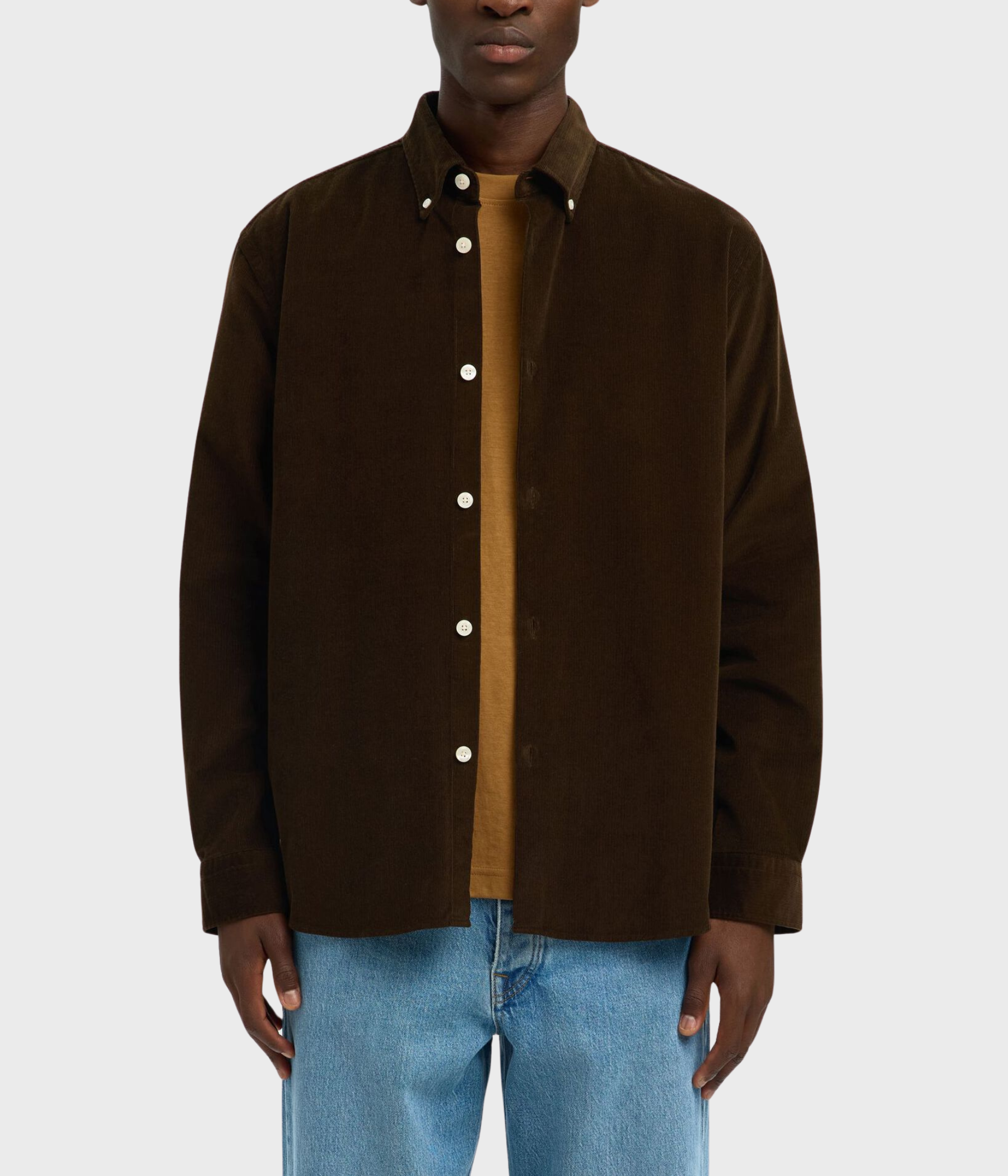 SLHREGDANNI CORD BD LS SHIRT NOOS. (Demitasse)