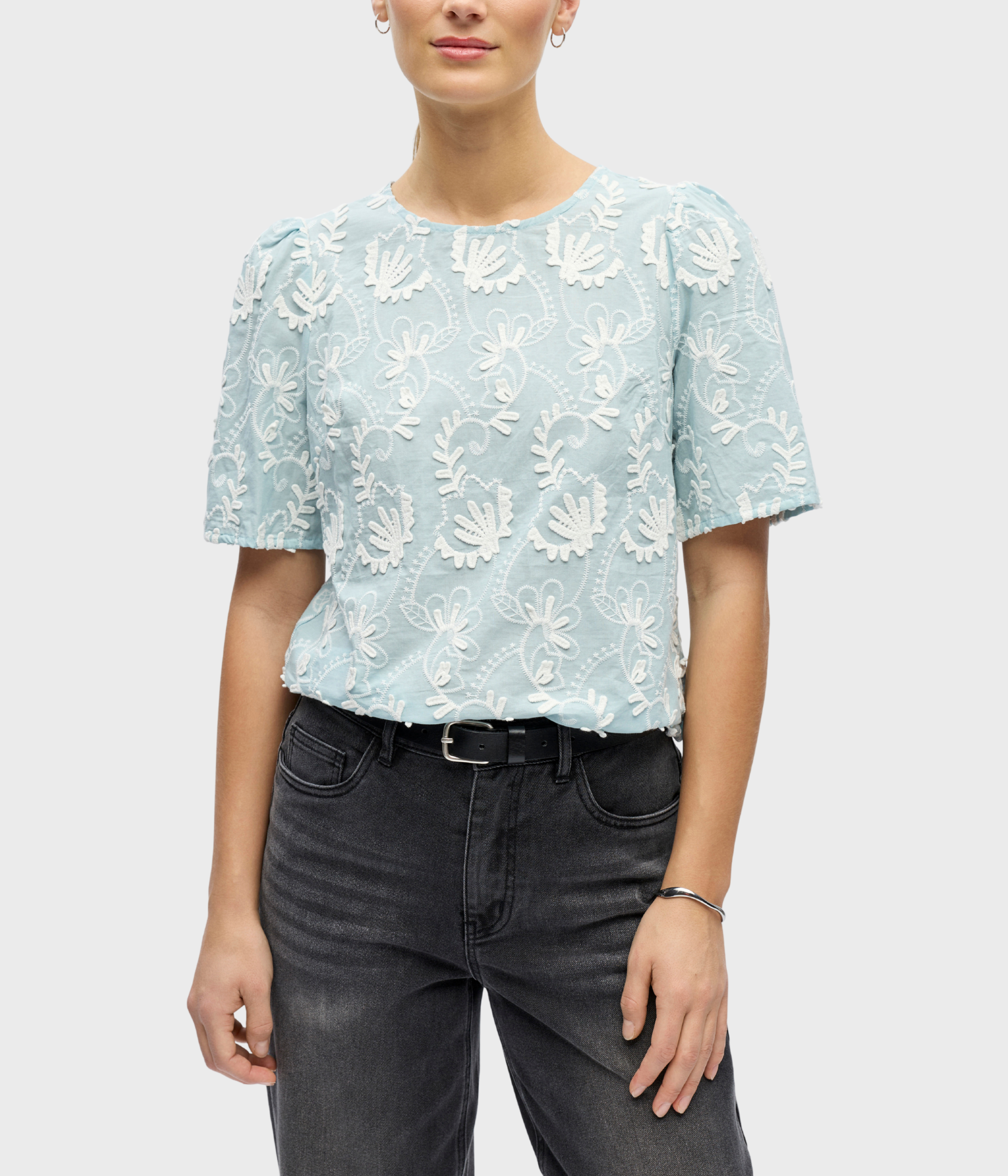 OBJMYA 2/4 RE TOP NOOS (Winter Sky AOP:Cloud dancer)