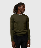 Lyle Merino Crew Neck Sweater (M354 Forest Green)