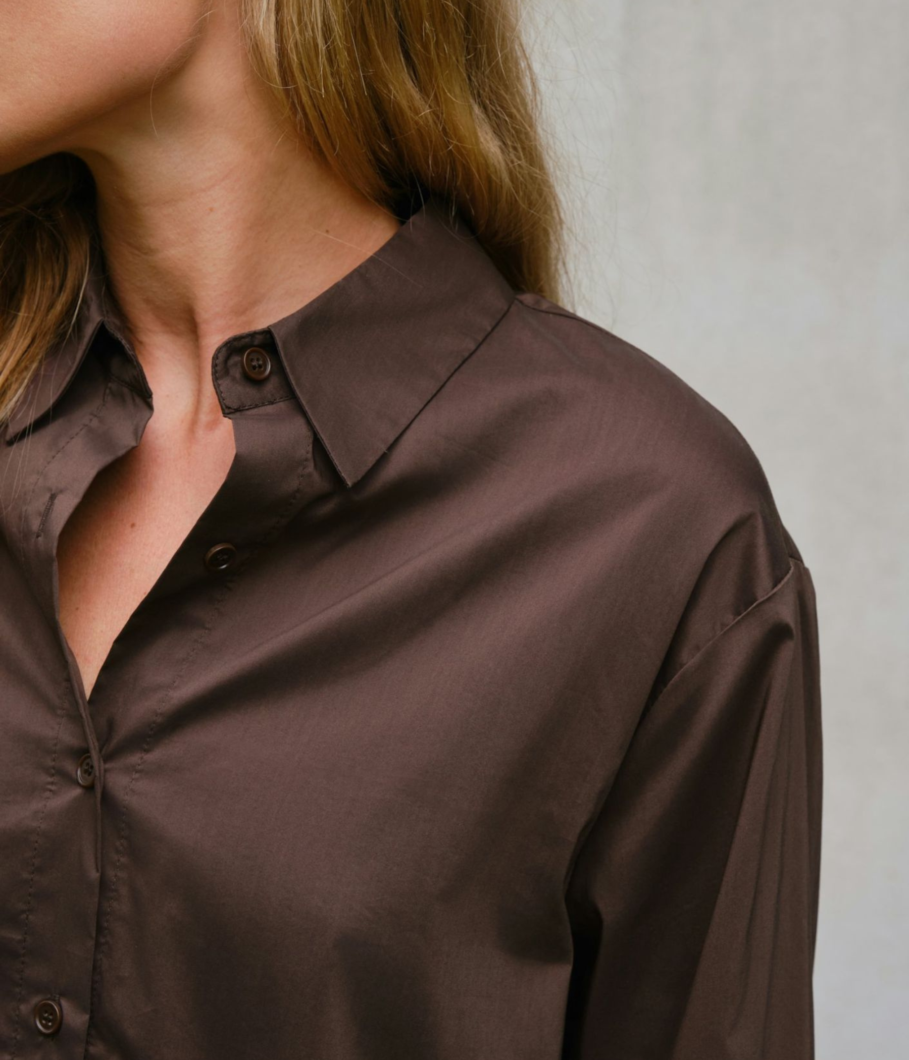 Dita Poplin Shirt (584 Chocolate Brown)