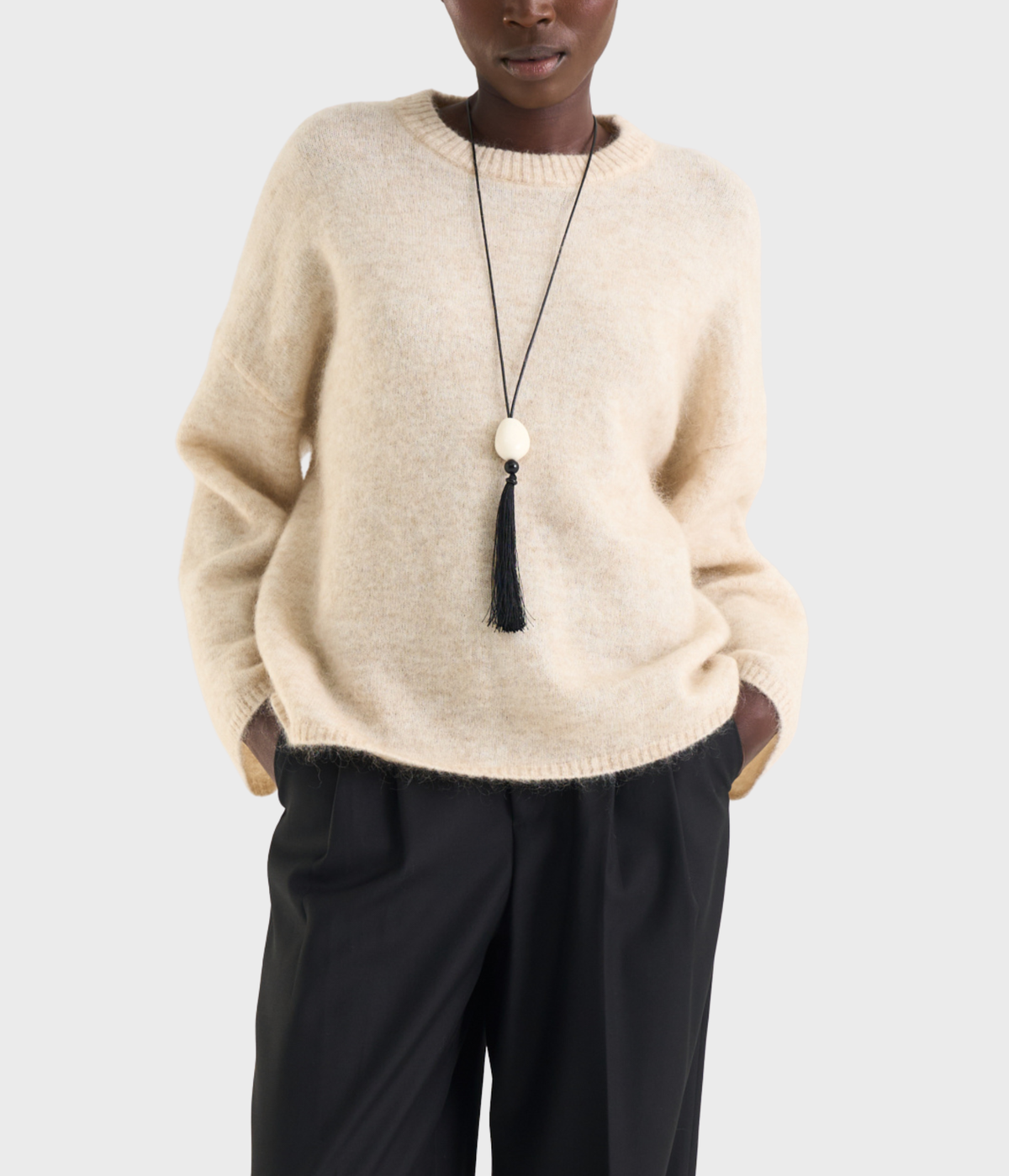 Mireya Knitted Sweater (Lt Beige)