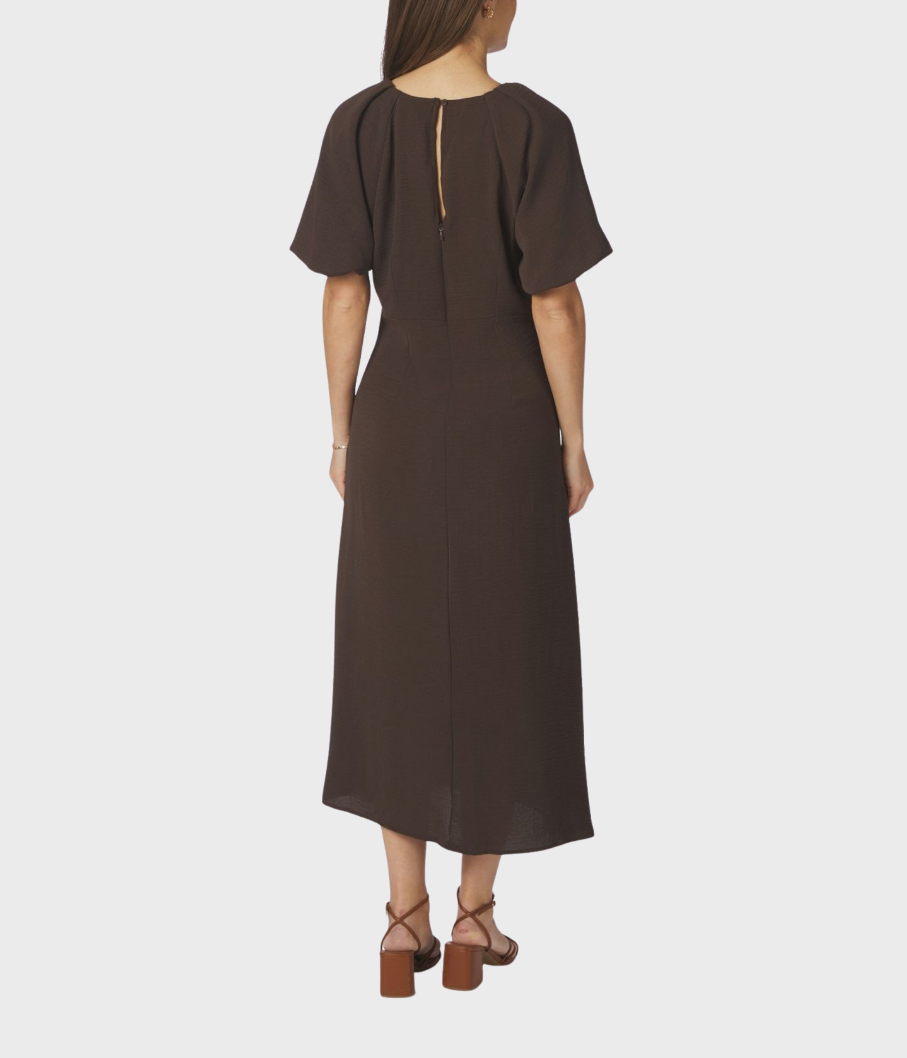 Bomba Structure Solid Dress (676 DARK BROWN)