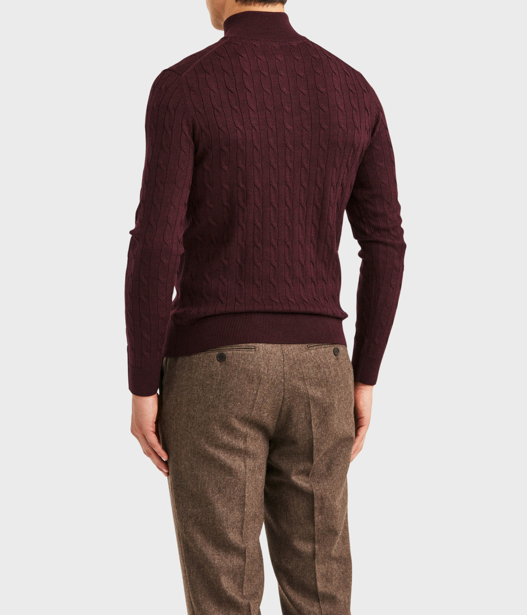 Merino Cable John Zip (48 Wine Red)