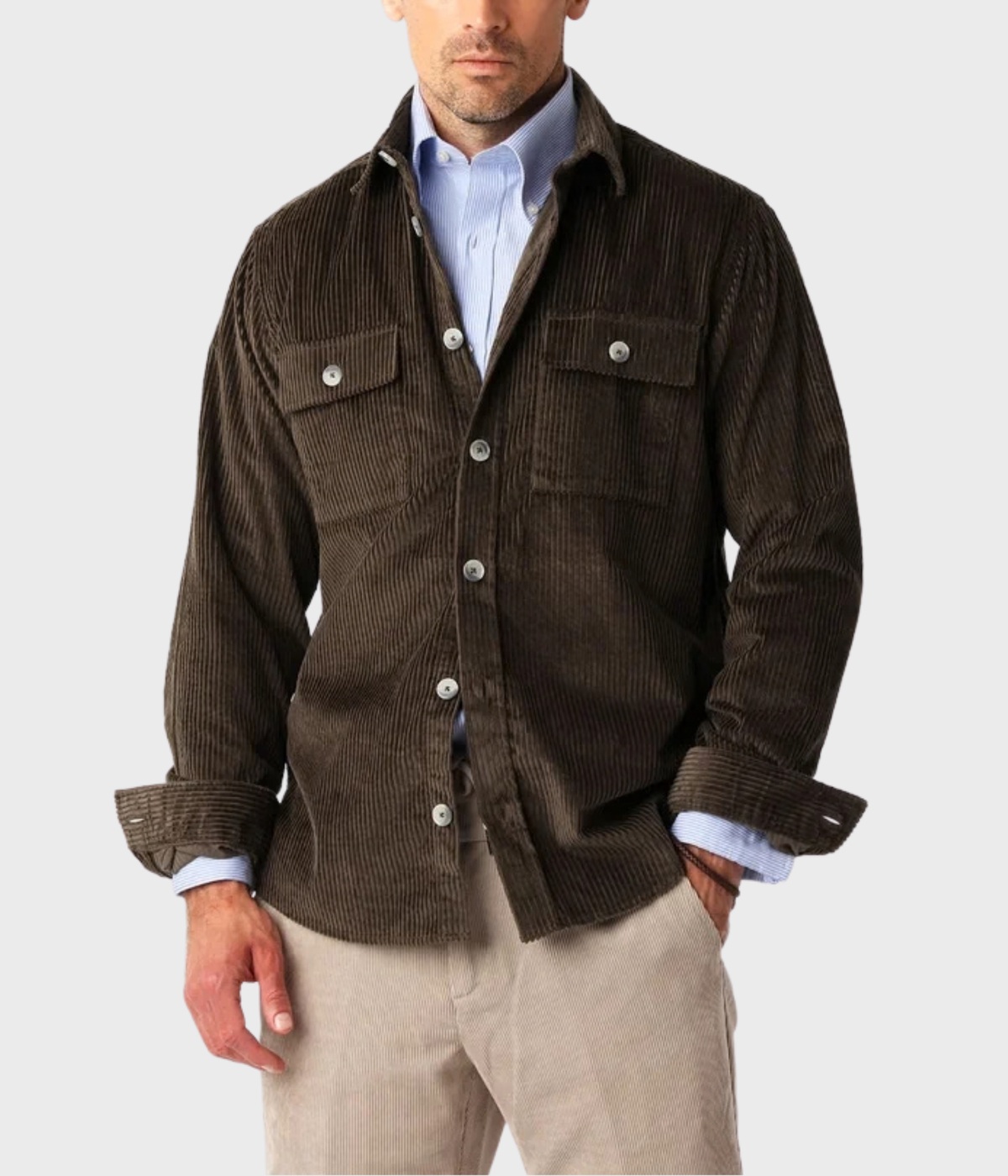 Cord Shirt. (Chocolate)