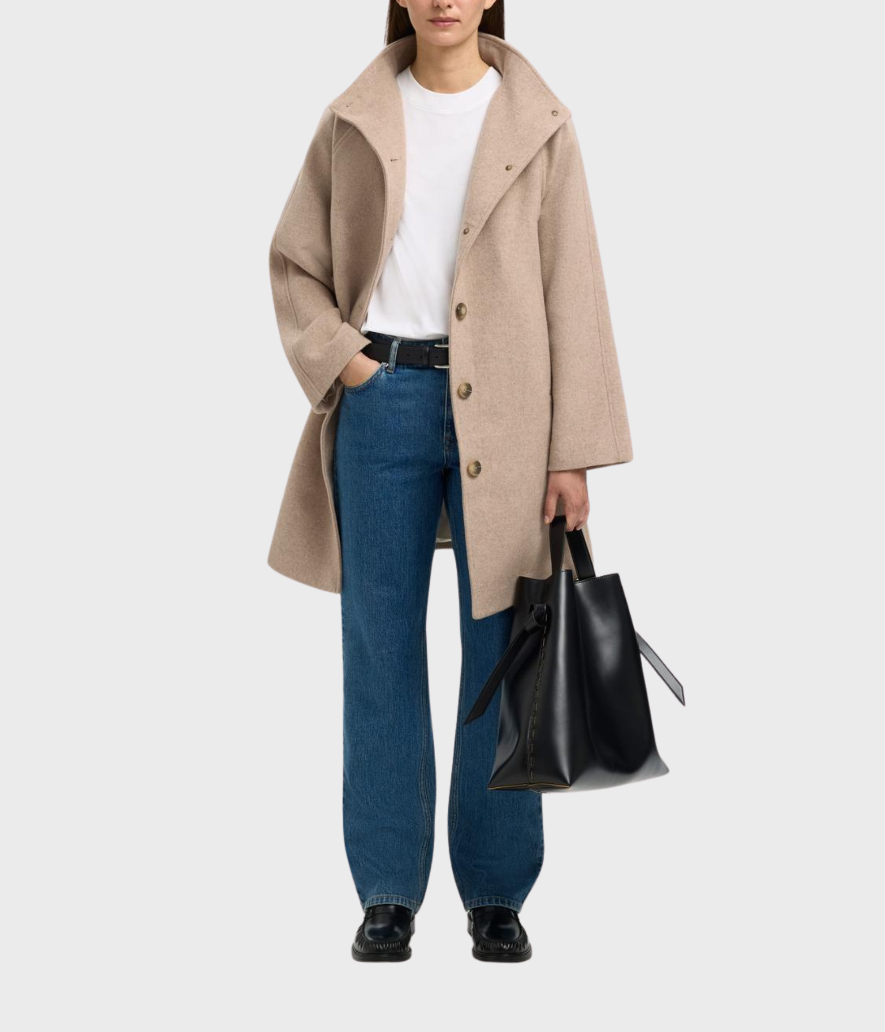 SLFVINNI WOOL BLEND COAT NOOS (Sandshell Detail:MELANGE)