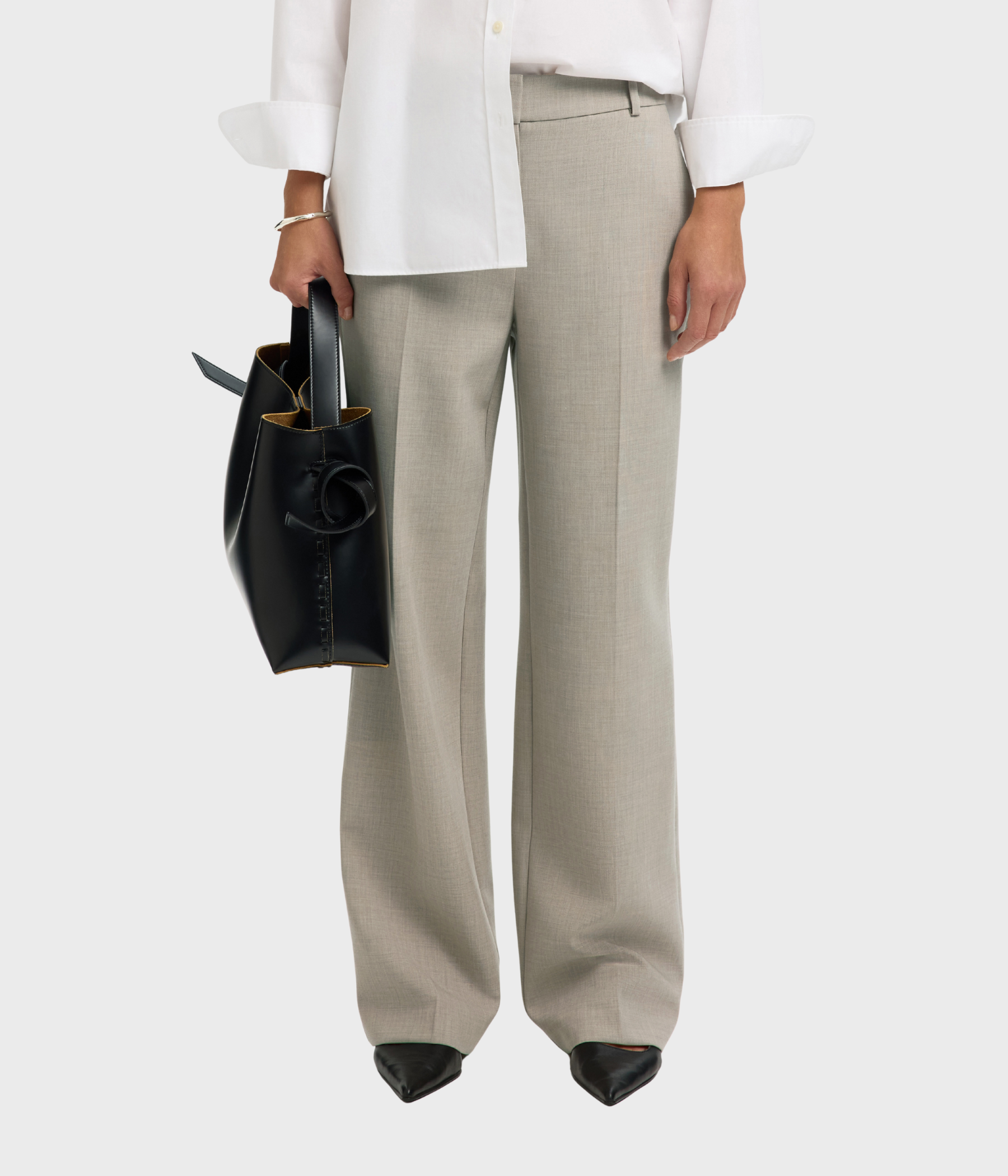 SLFRITA MW WIDE PANT MEL NOOS. (Island Fossil Detai)