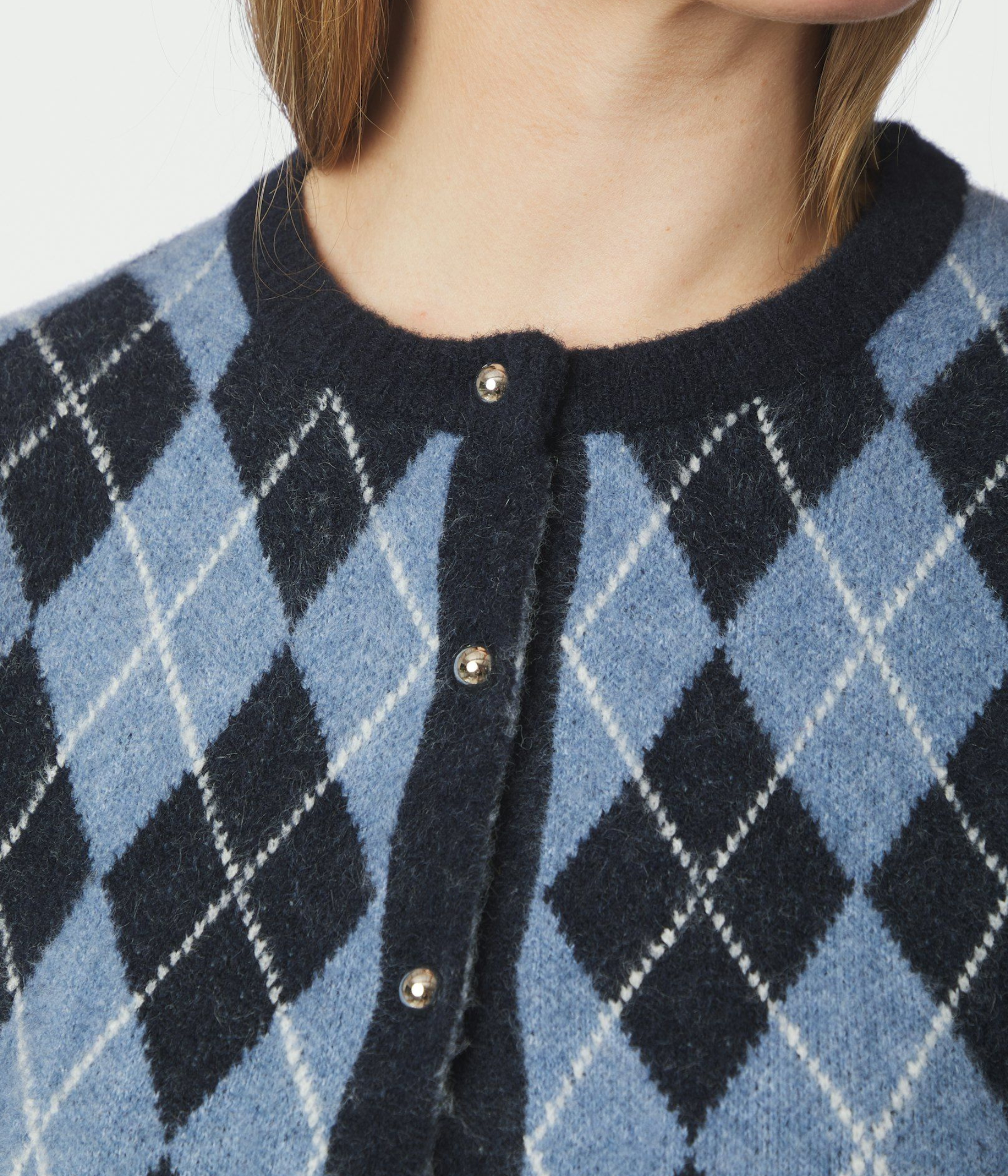 Allestar Check Knit Cardigan (Navy)