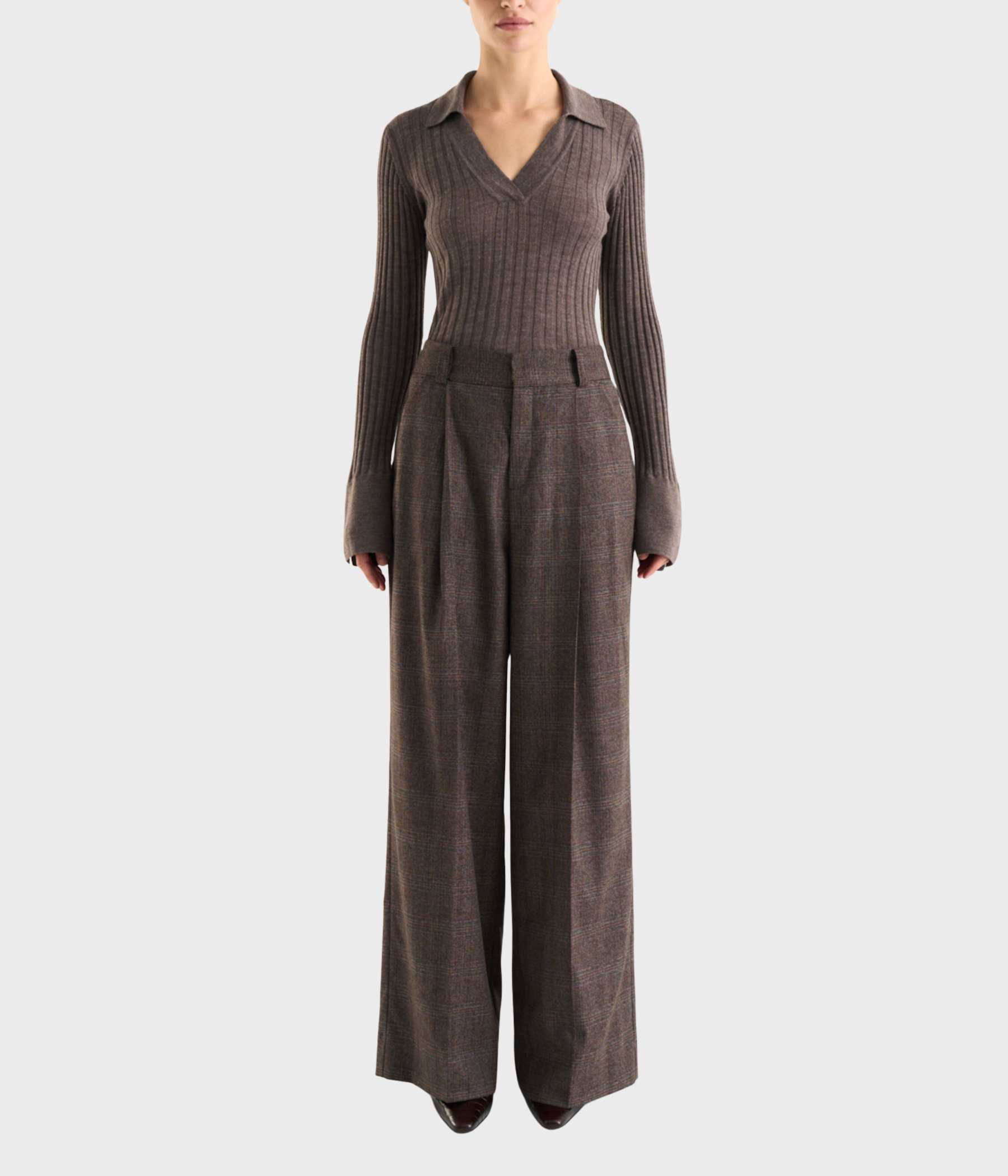 Maelle Trousers (Brown Check)