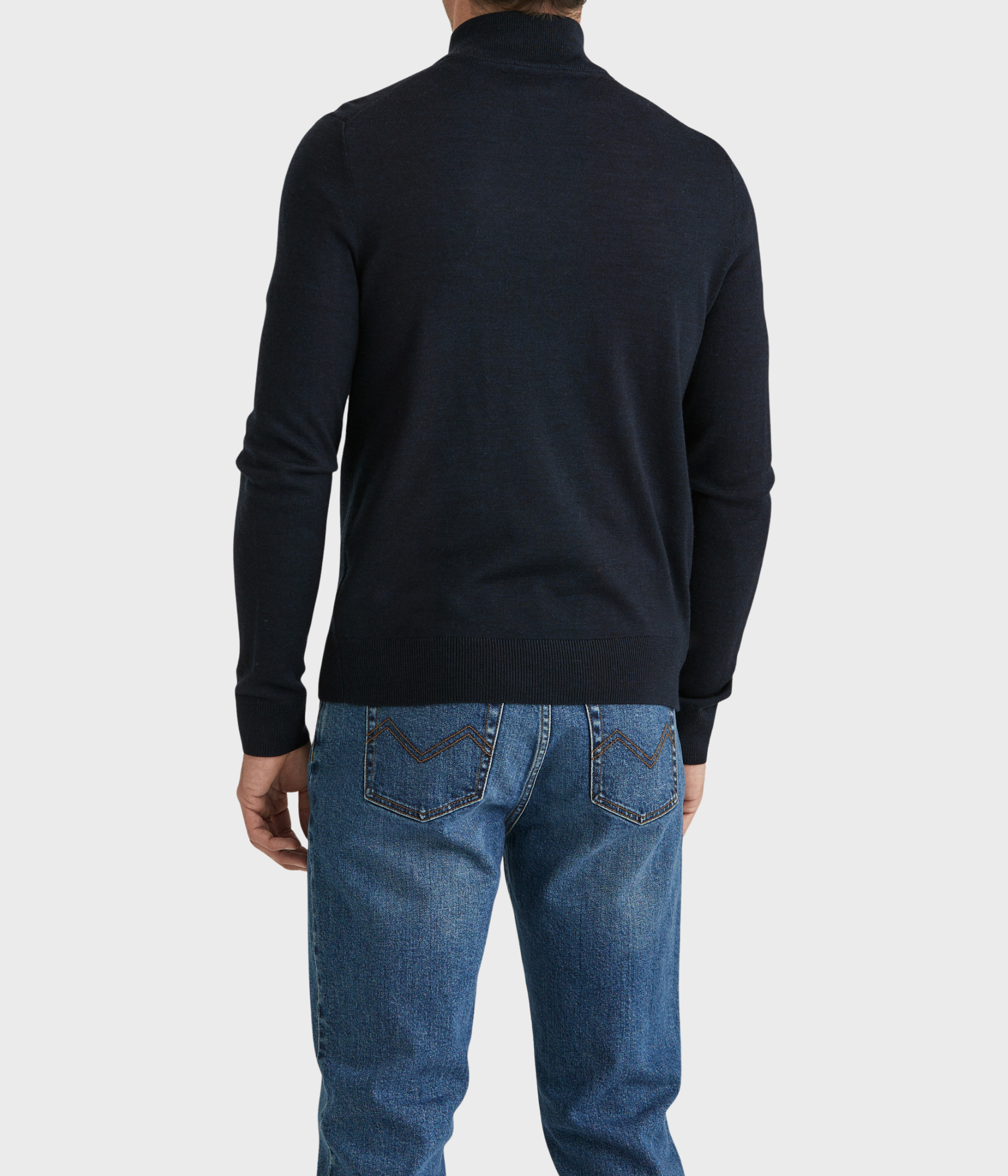 Merino Zip Cardigan. (60 Navy)