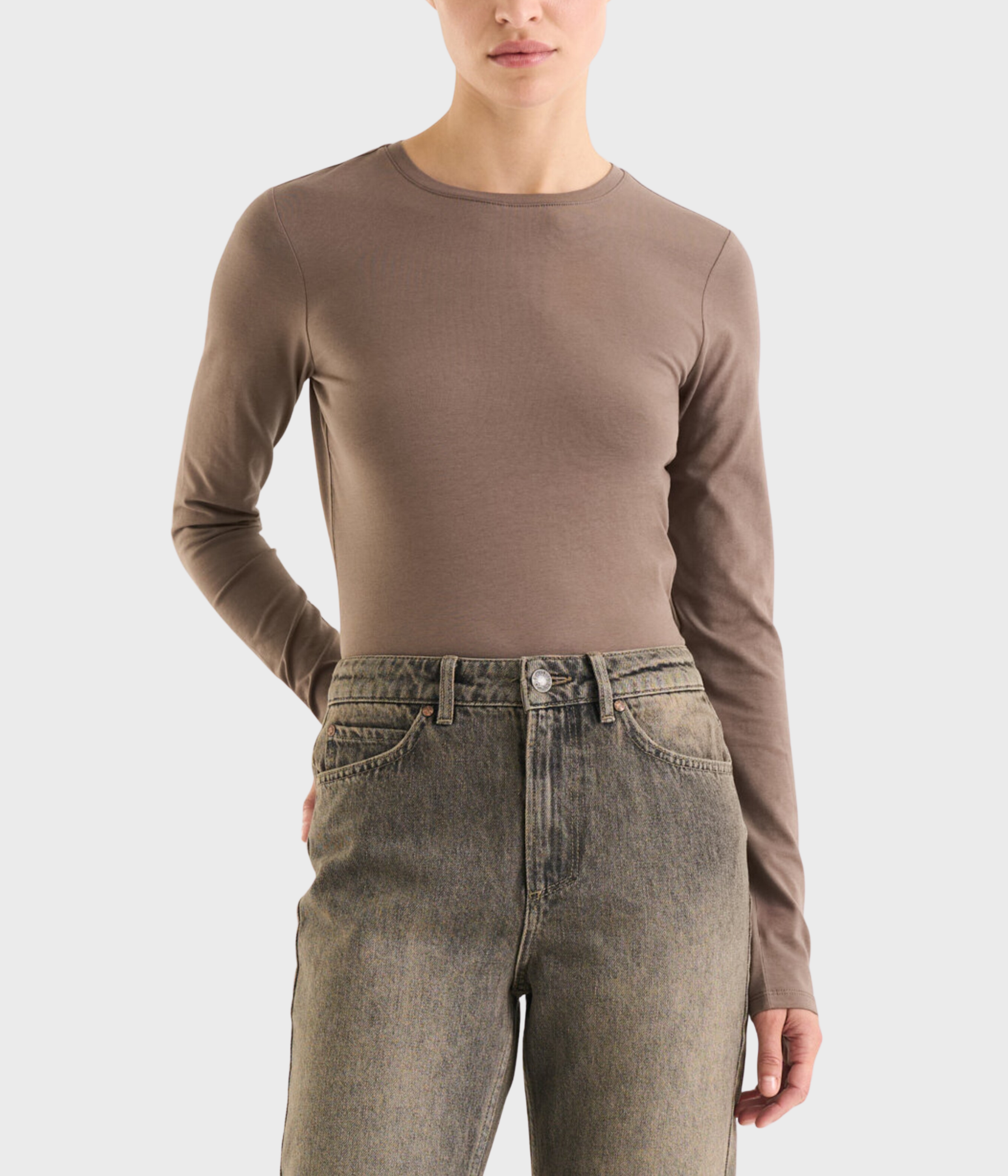Penny Ls Top (Dk Taupe)