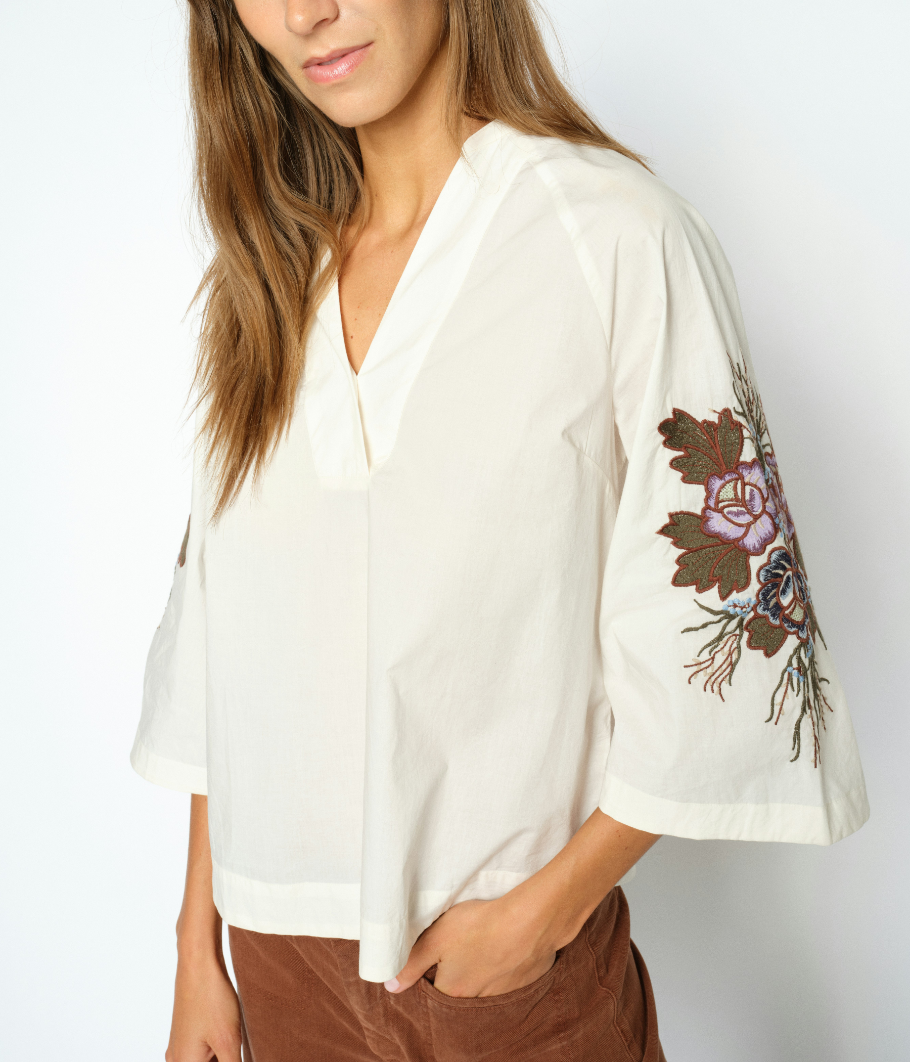 Mmaleysa Popli Blouse (180 Ecru)