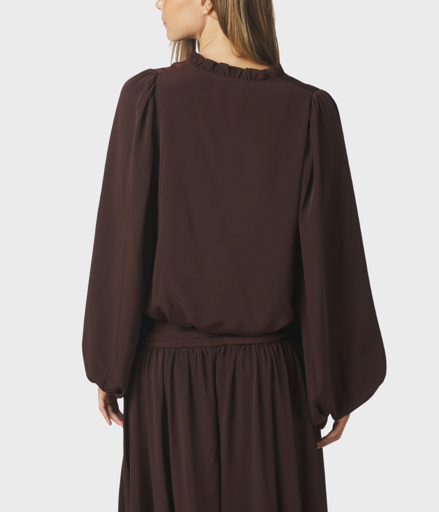 Vivette Woven Blouse (676 DARK BROWN)
